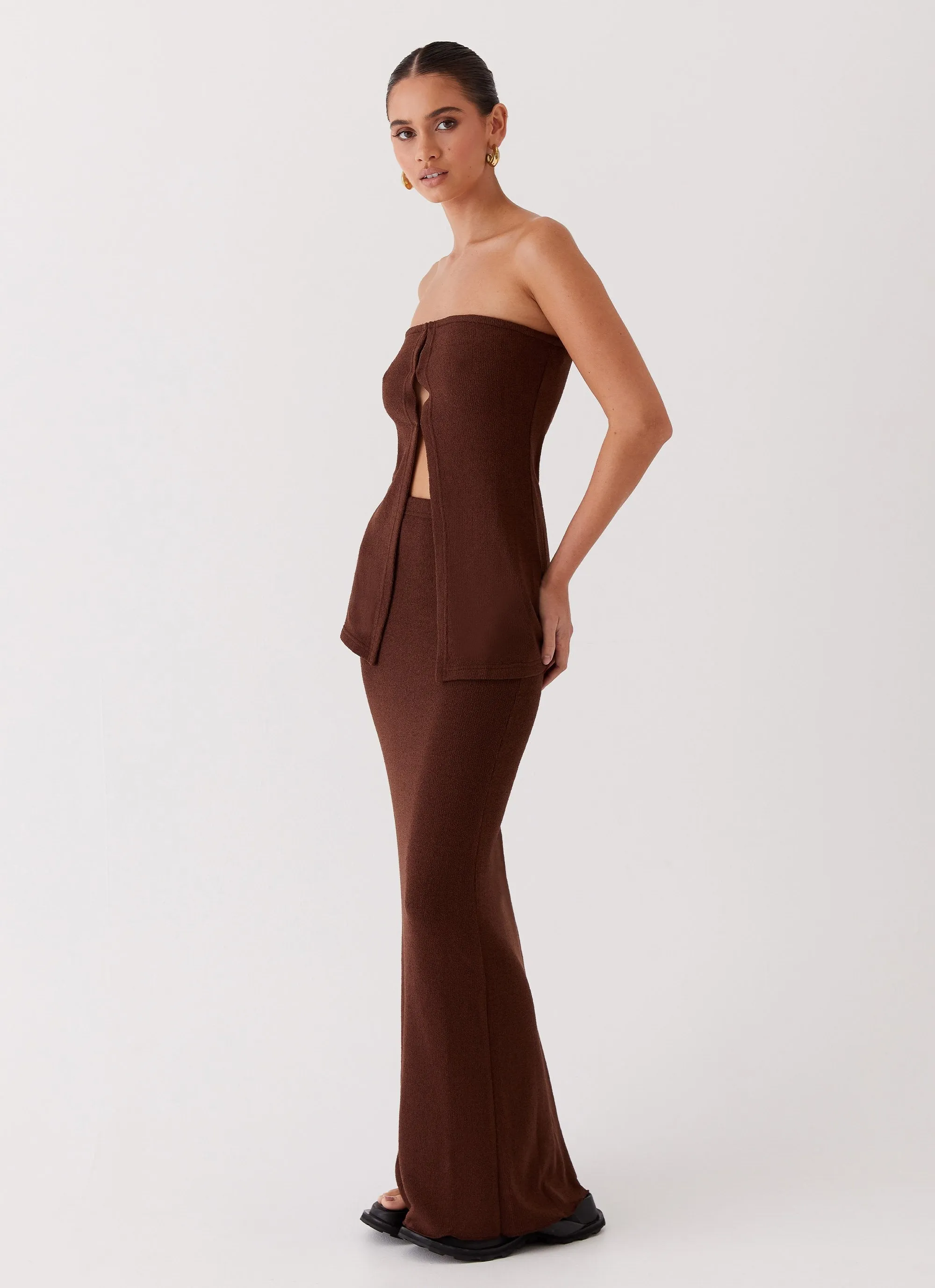 Knit Density Options Delicate Lady Knit Top - Chocolate