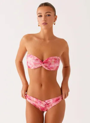 Delta Bandeau Bikini Top - Flamingo Fling Compression Support Zones Summer Relaxation