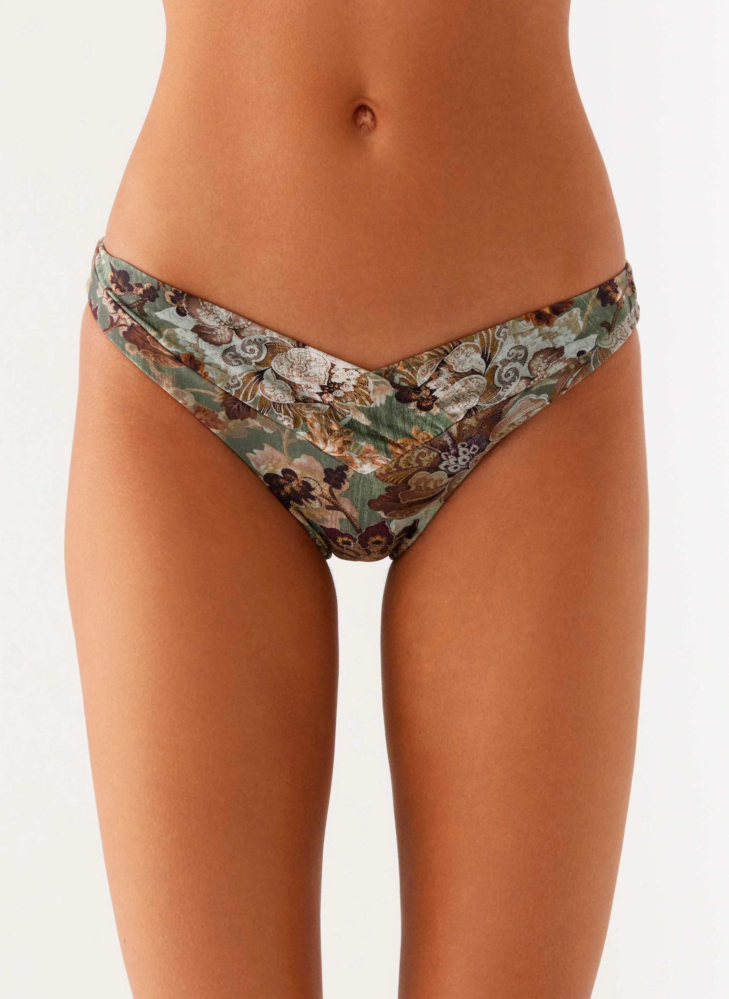 Lightweight Weave Delta Bikini Bottoms - Vintage Blossom
