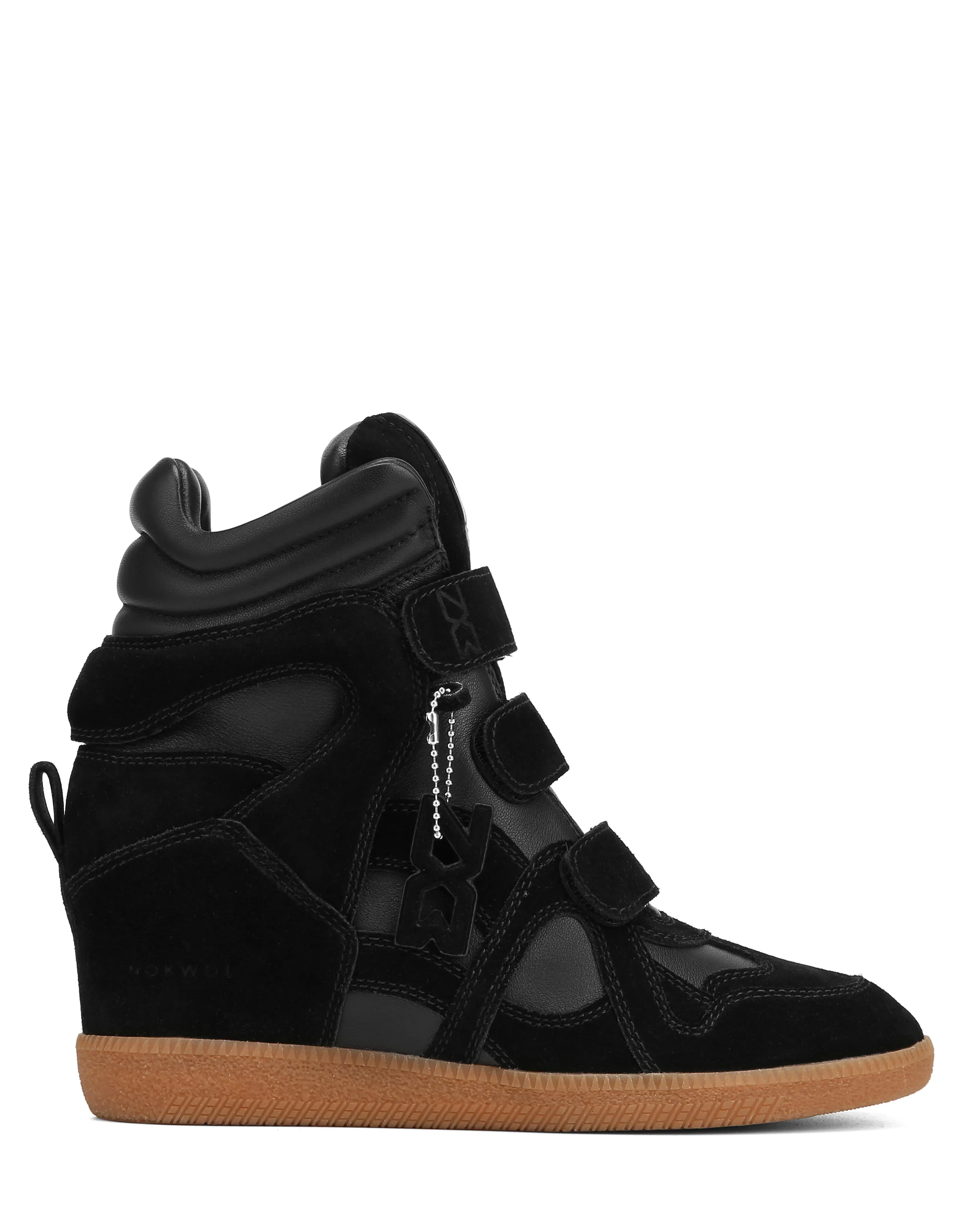 Demmi Black Leather/Suede Versatile Look Clean Silhouette