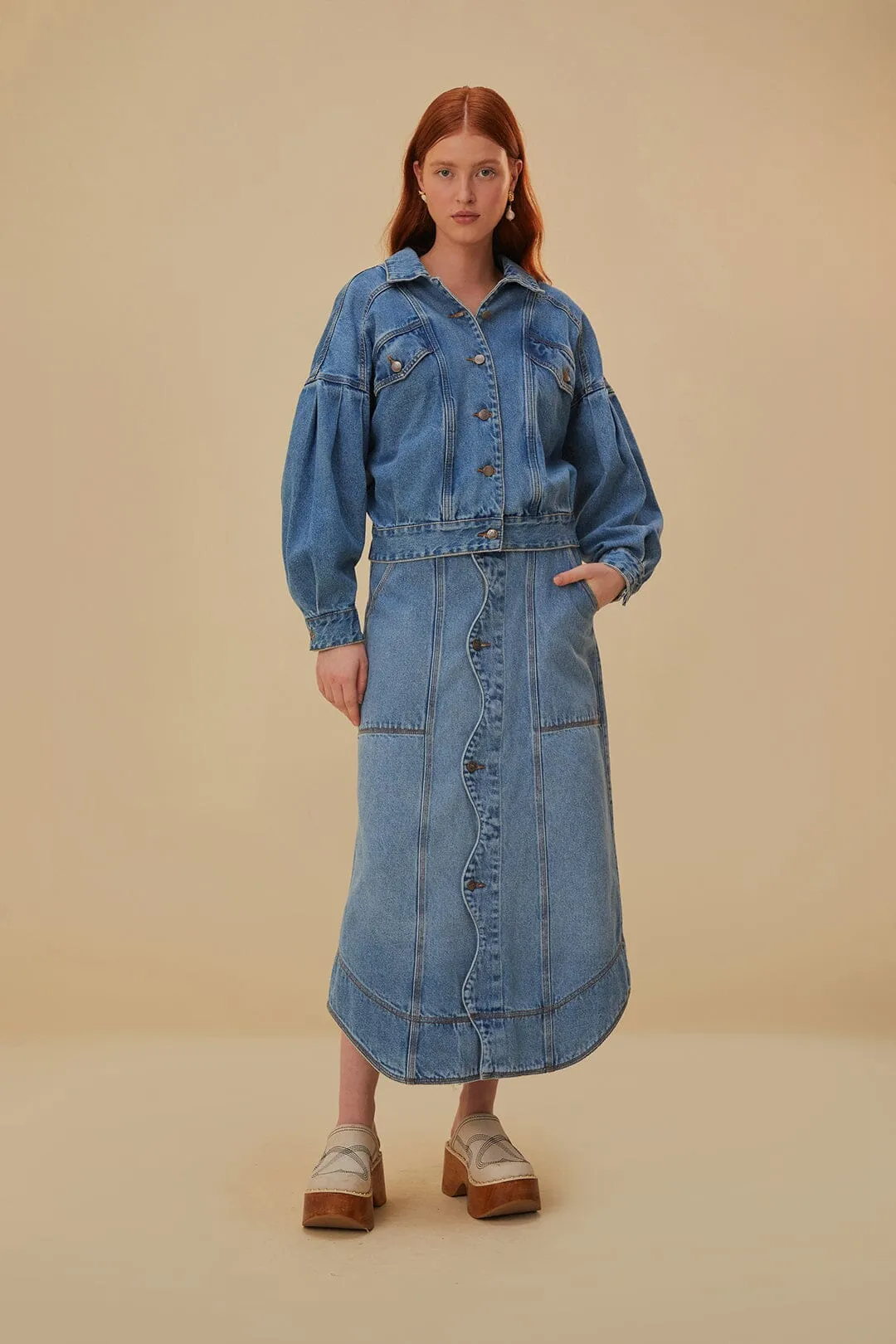 Outfit Focus Denim Wave Skirt