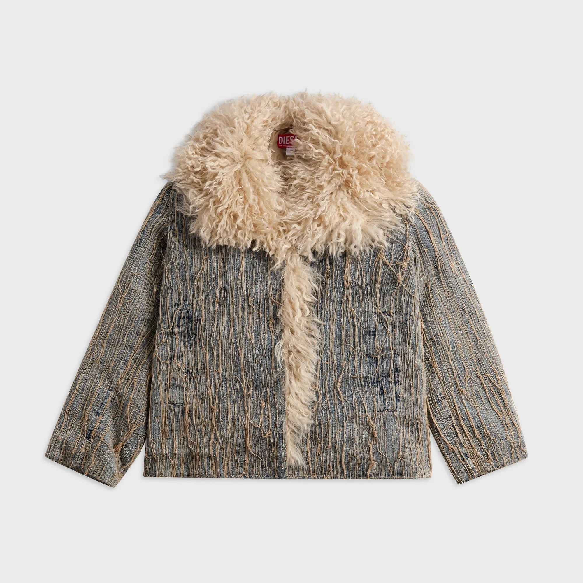 Hard Cover Seamless Shoulder Design Diesel Aconic Jacket - Blue