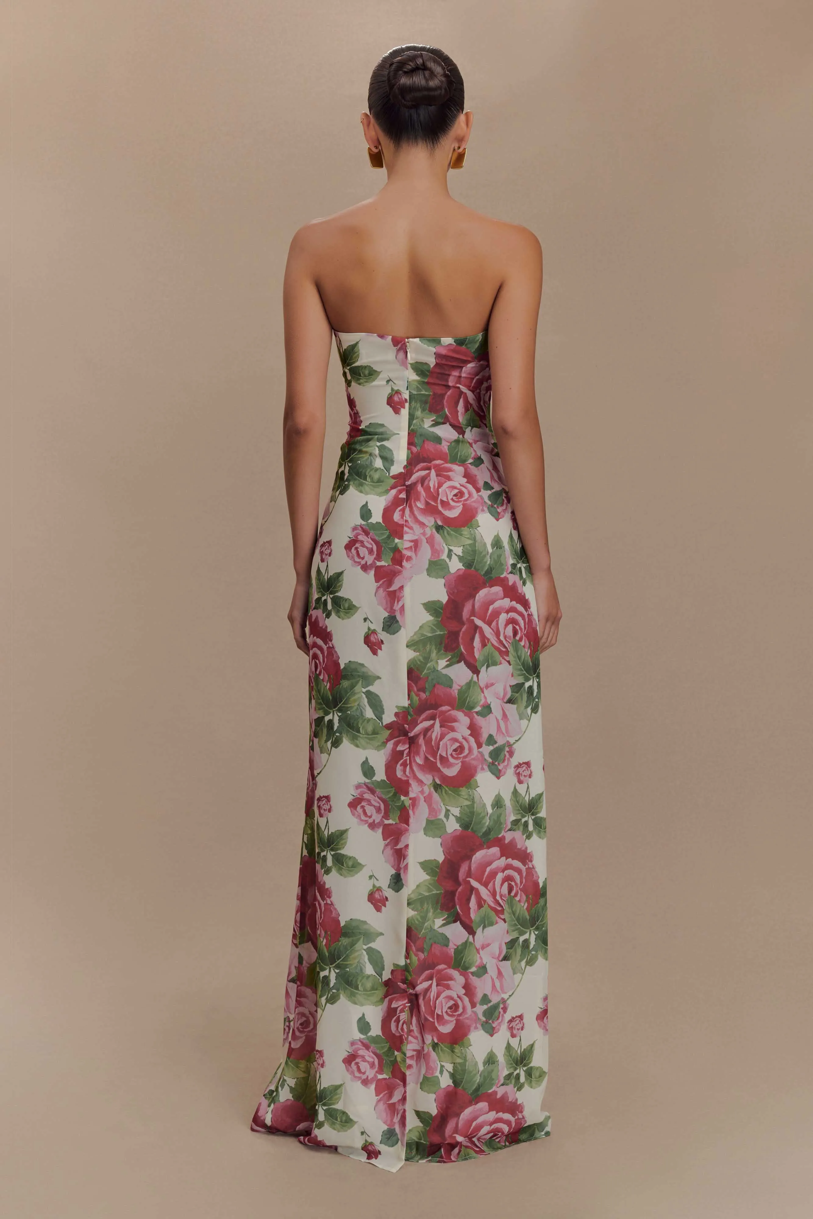 Ella Strapless Chiffon Maxi Dress - Sonia Rose Print Work or Casual