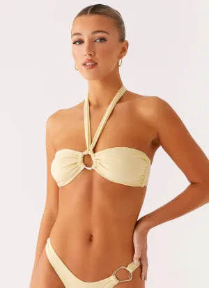 Kivara Bikini Top - Yellow Non Irritating Seams poolside style