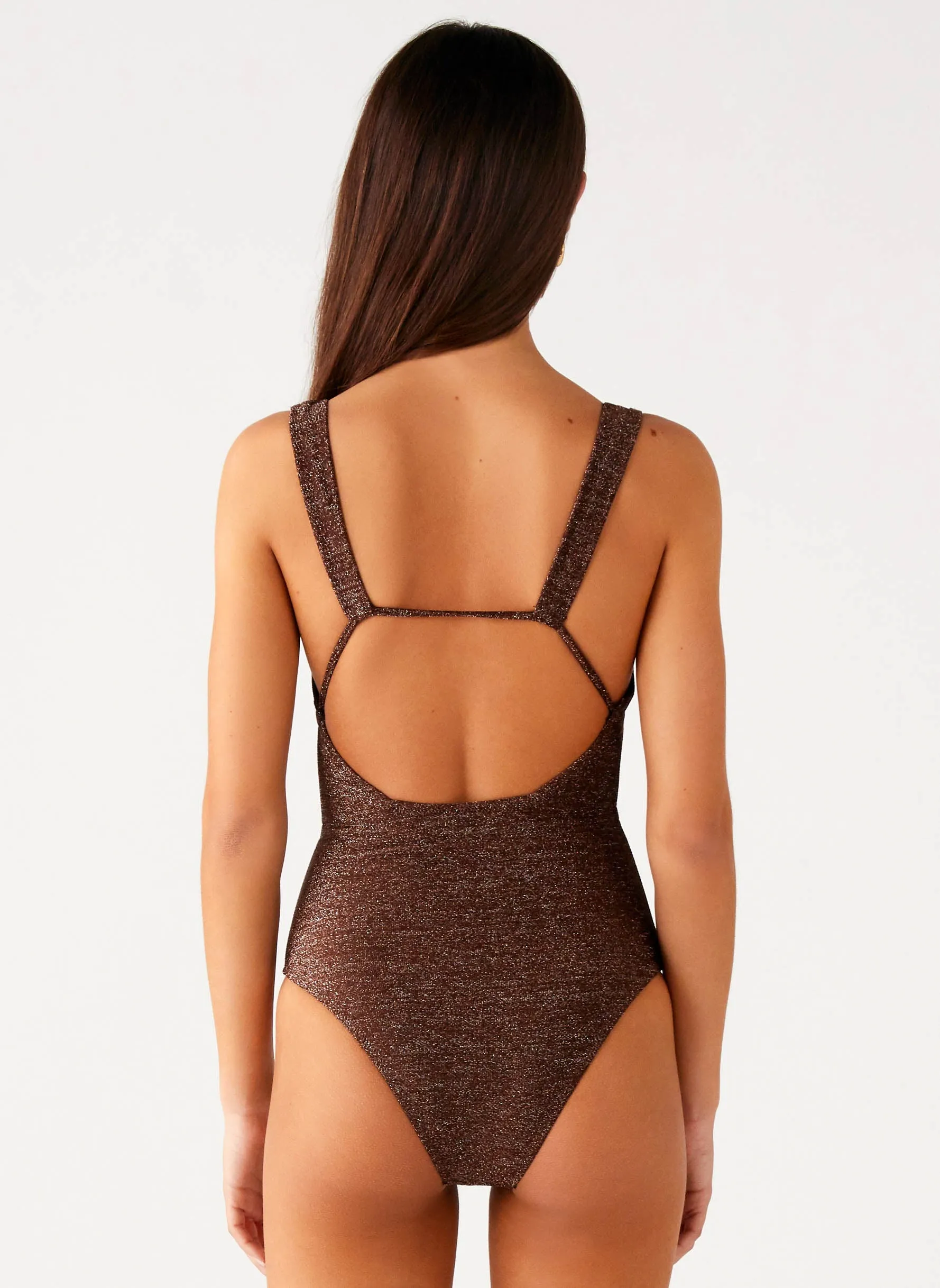 Casual-Comfort Poolside-Chic Drifter One Piece Swimsuit - Chocolate