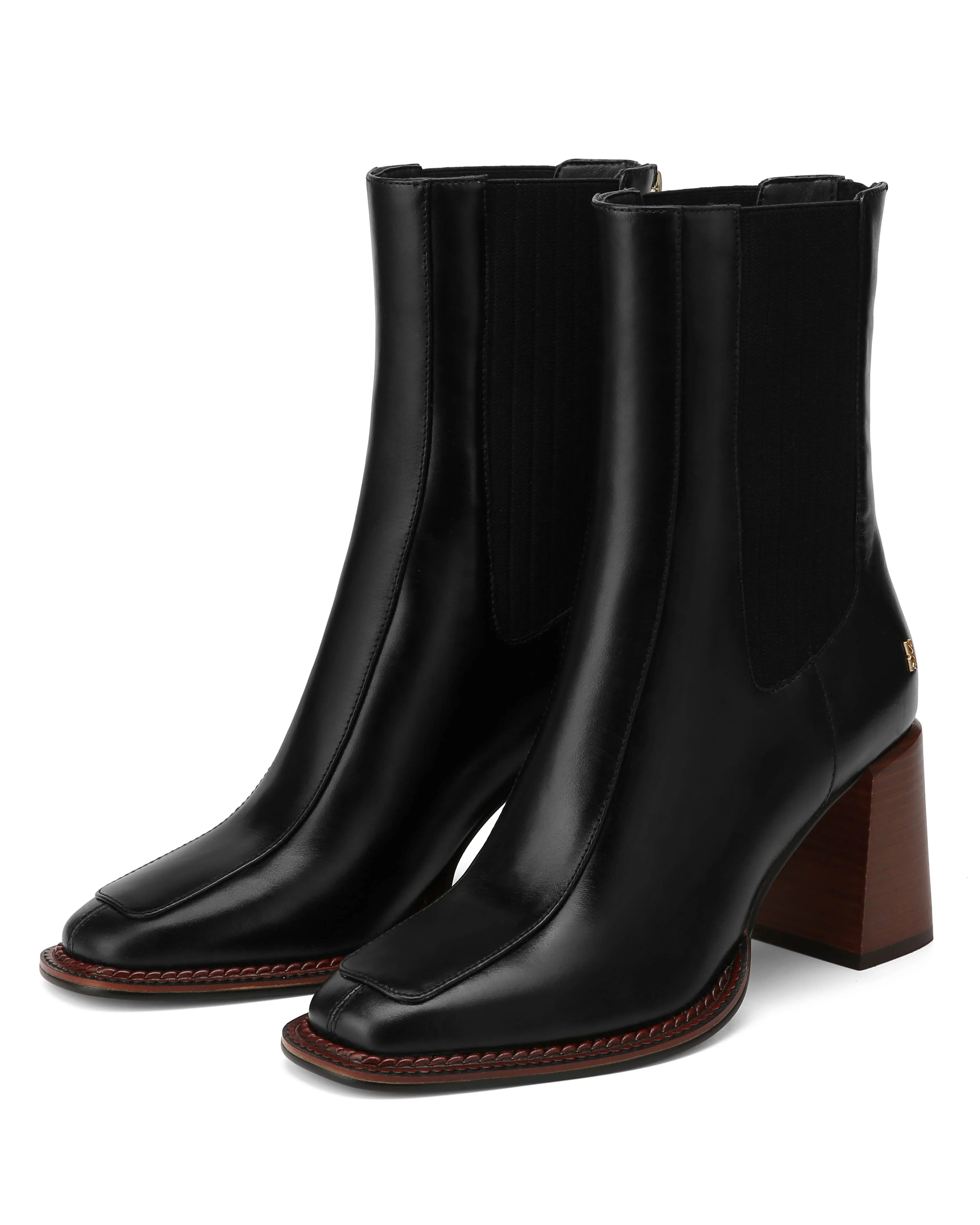 Downtown Black Leather Mid Rise Fashionable