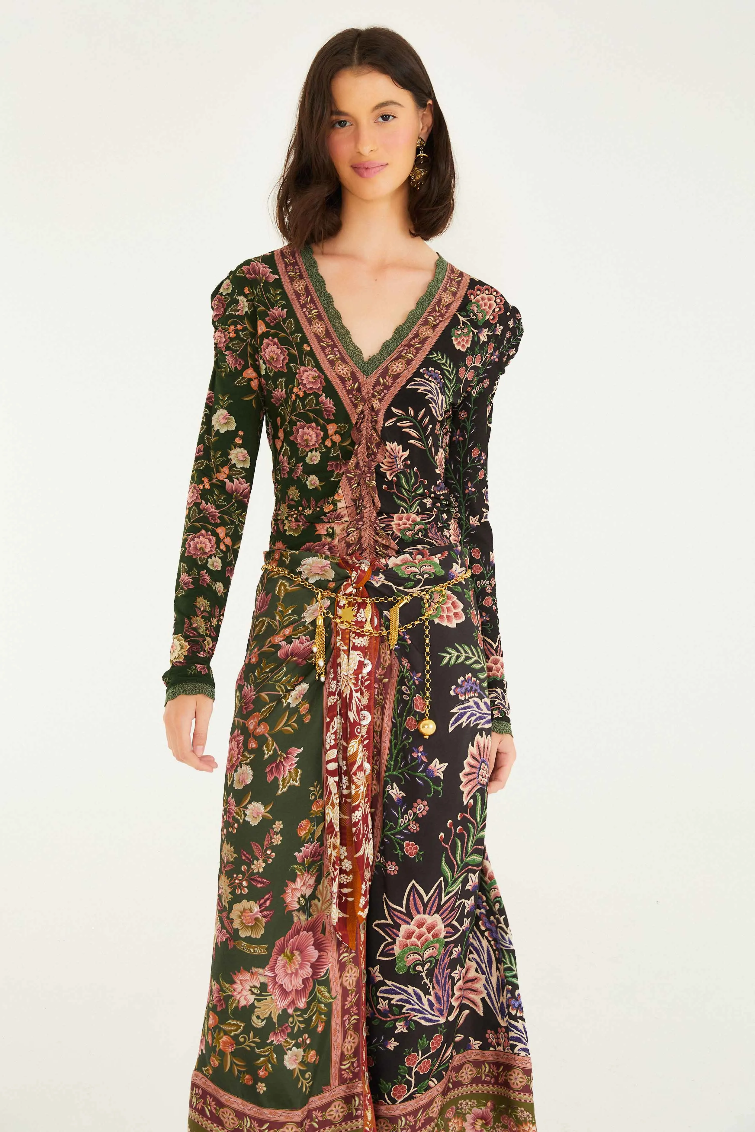 Mixed Winter Garden Lenzing? Ecovero? Viscose Midi Skirt Sequined Finish