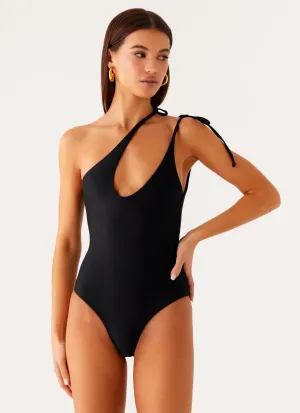 Drifted One Piece Swimsuit - Black Fun In The Water Shimmer-Effect