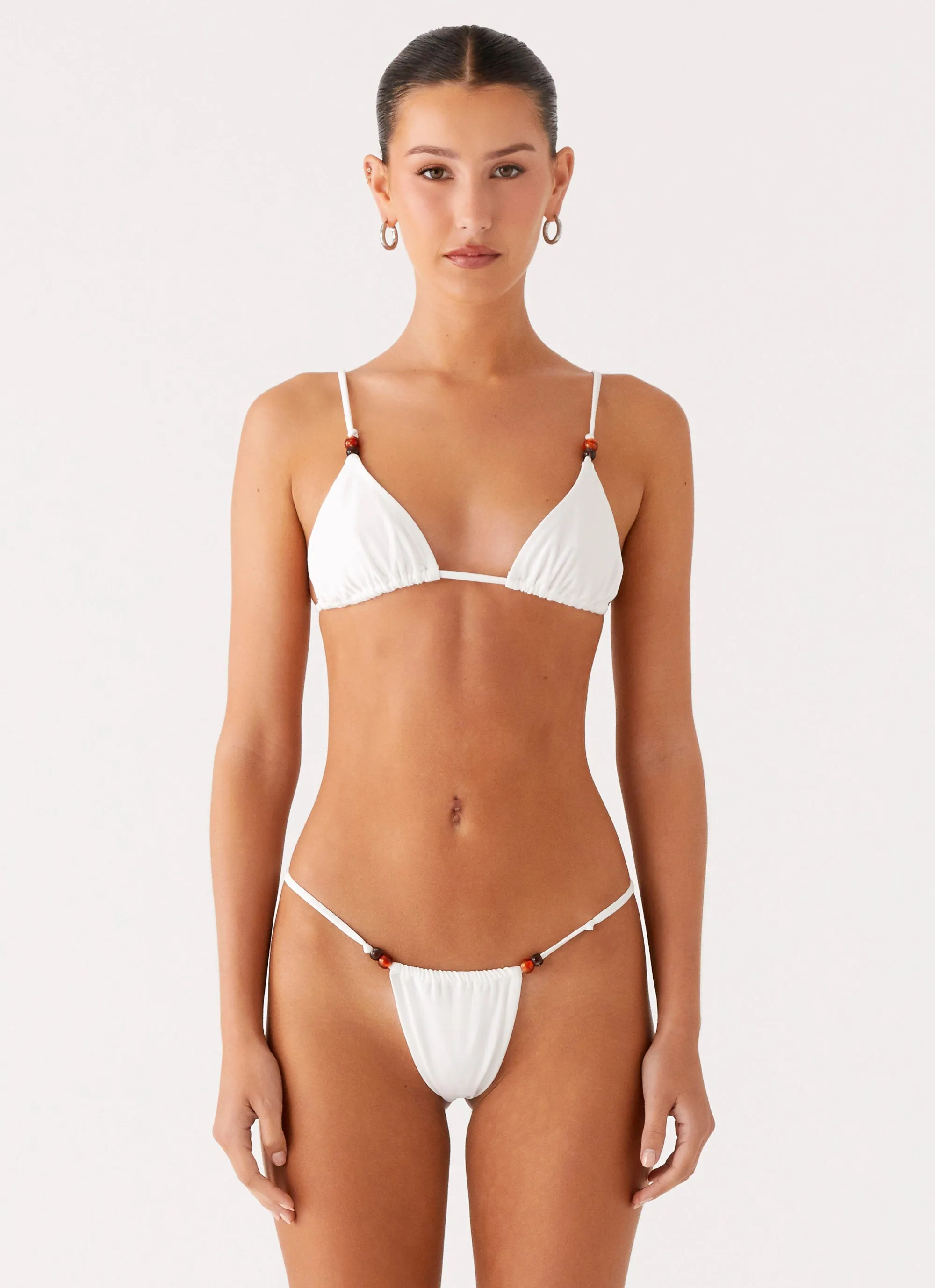 Ivanka Bikini Bottoms - White Sunny Days Sunshine Day