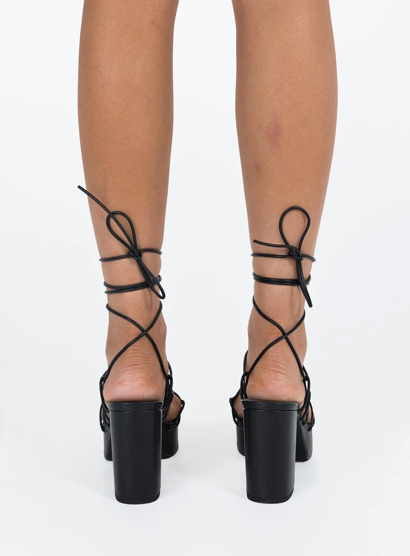 Jae Platform Strappy Heels Black Minimal Layers