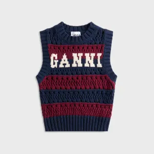 Ganni Cotton Mix Striped Vest - Multicolor Cold Outfit City Wear