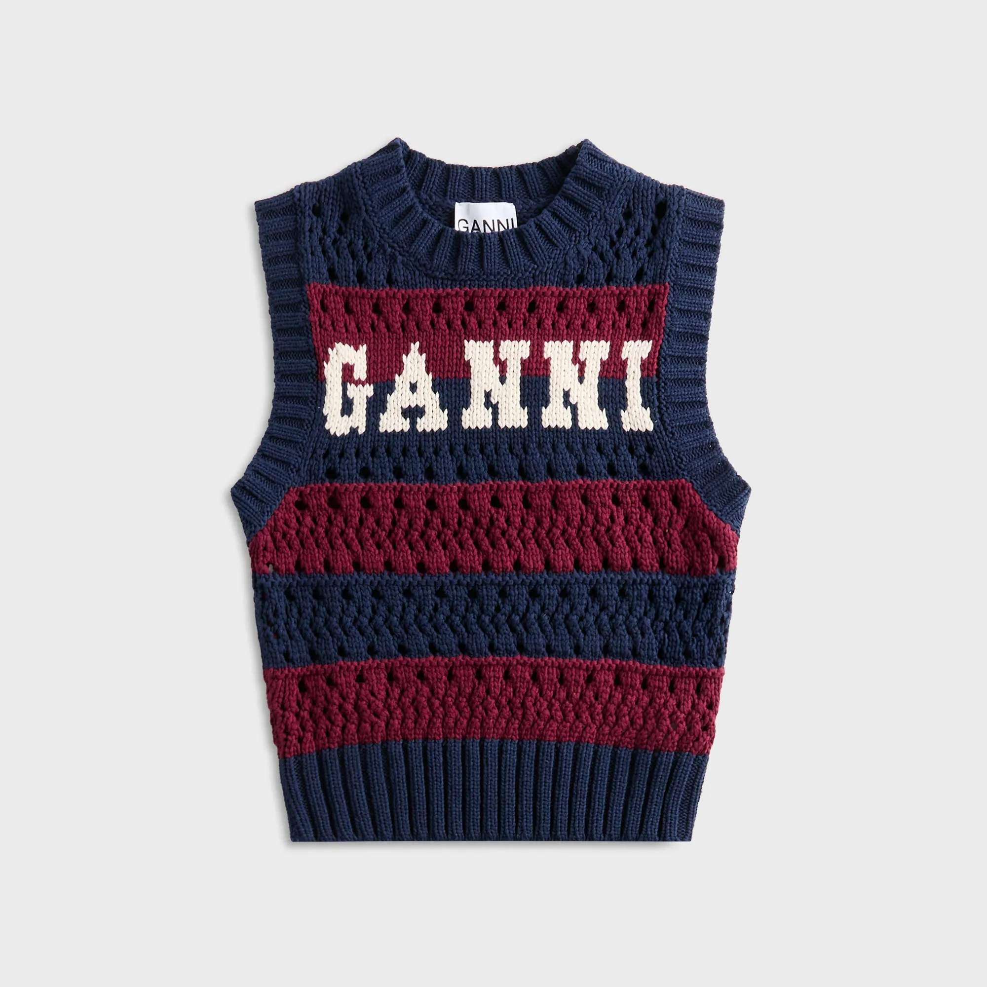 Ganni Cotton Mix Striped Vest - Multicolor Cold Outfit City Wear