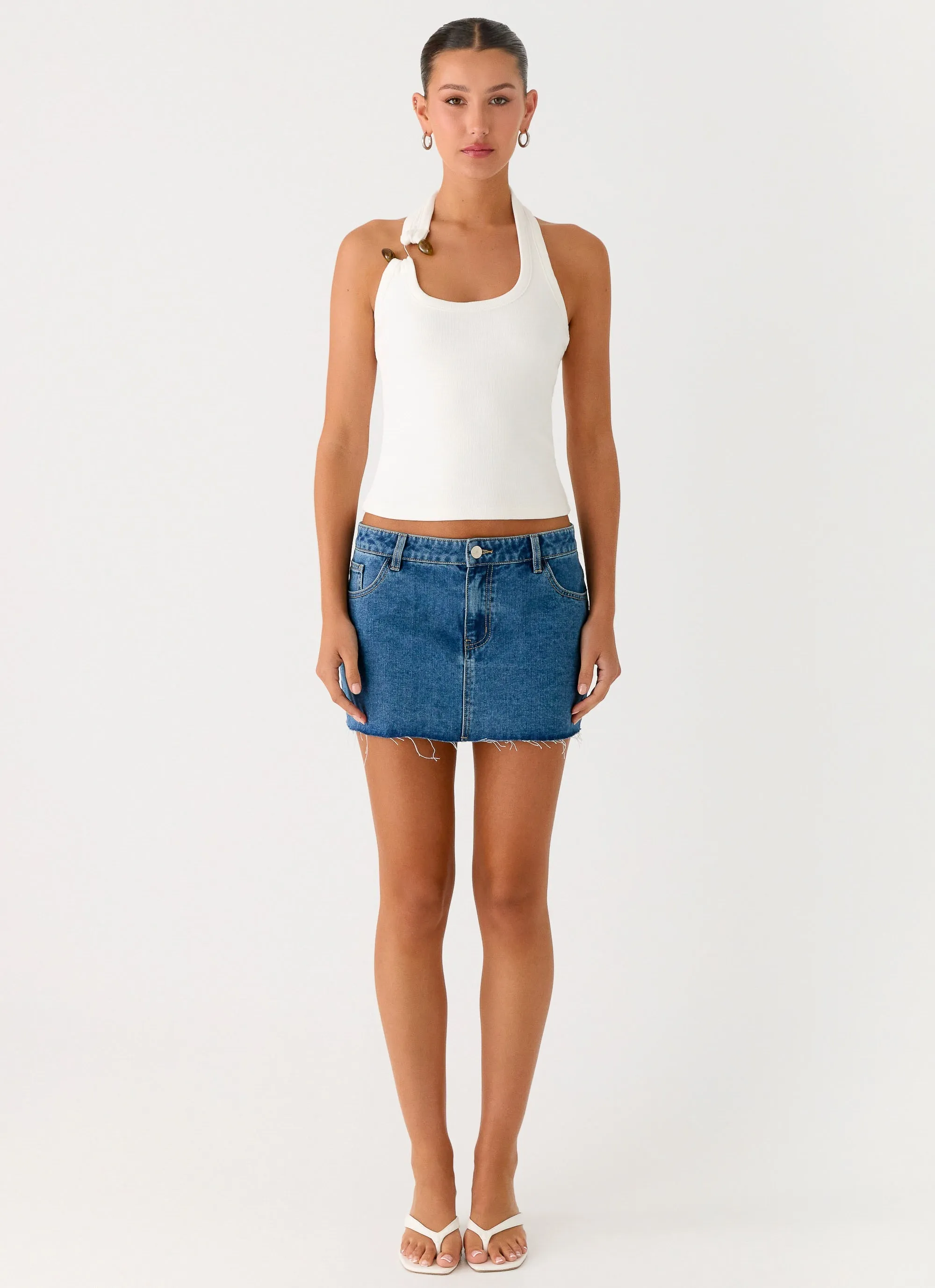 Neutral palette Colorfast Dyed Knit Cladena Top - White