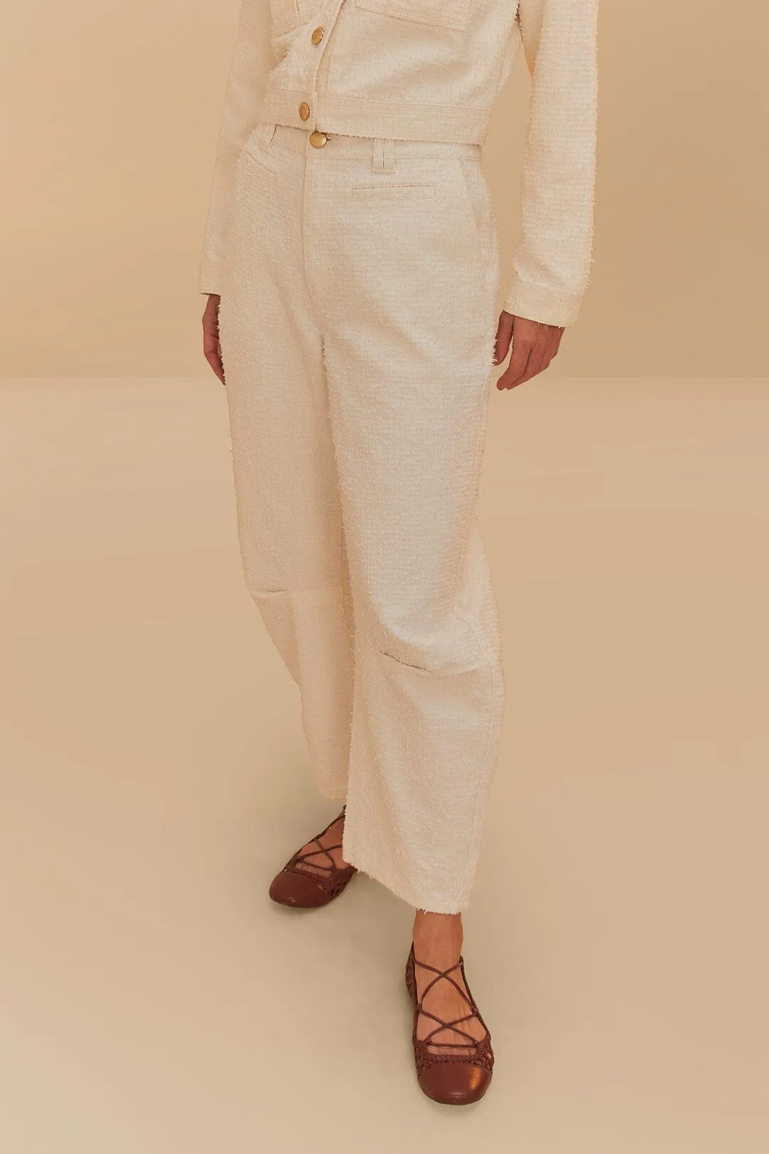 Off-White Twill Laser Carpenter Pants Easy Travel Premium Look