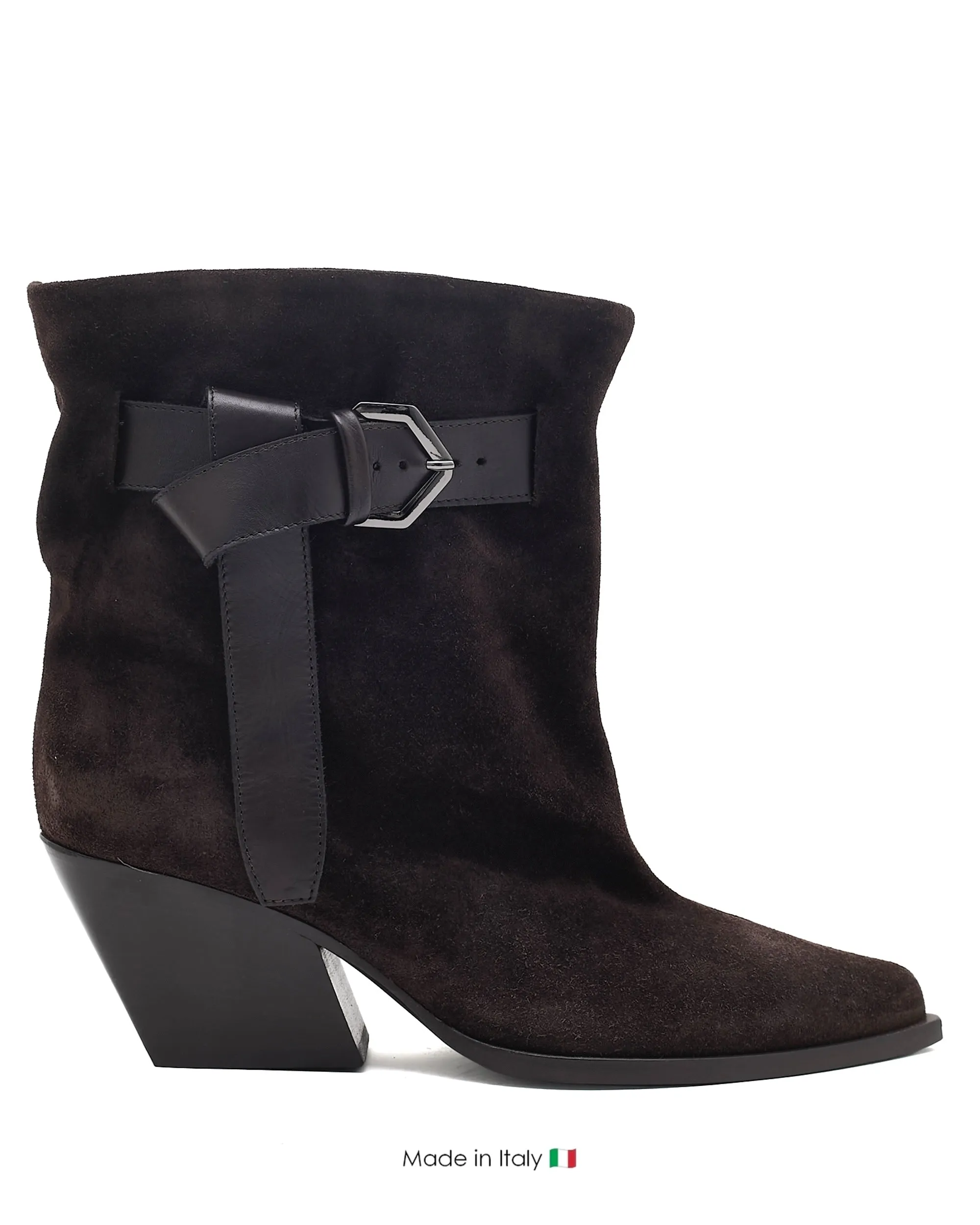 Comfortable Posture Deep Grooves E4494-B Dark Brown Boot Suede