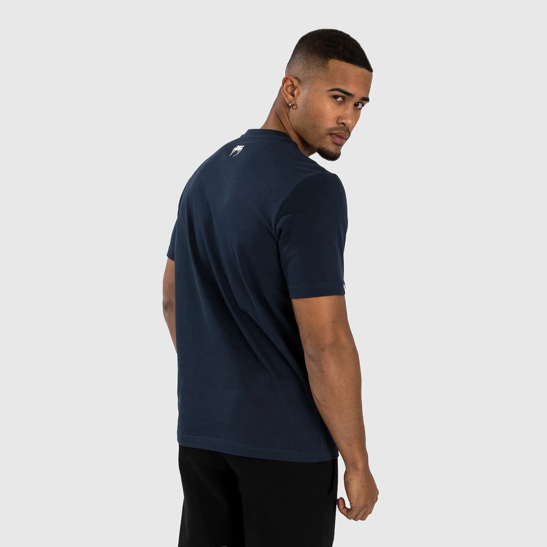 Venum Made in Fightland T-Shirt - Navy Blue/White FadeResistantPrint Ethically Sourced Materials