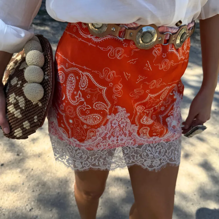 Red Bandana Lace Maeva Skirt mix and match