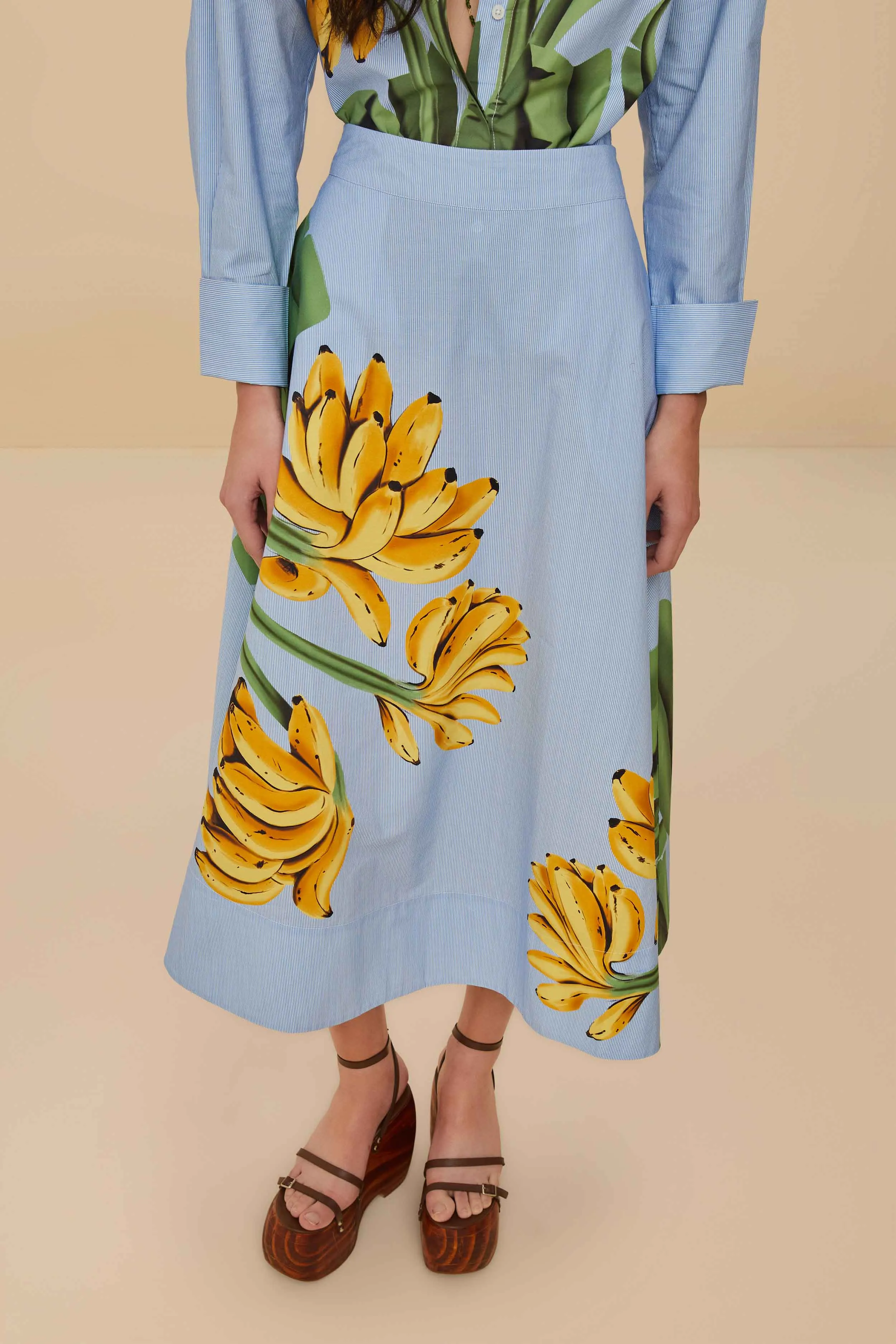 Blue Banana Cocina Striped Midi Skirt understated look Laidback Mood