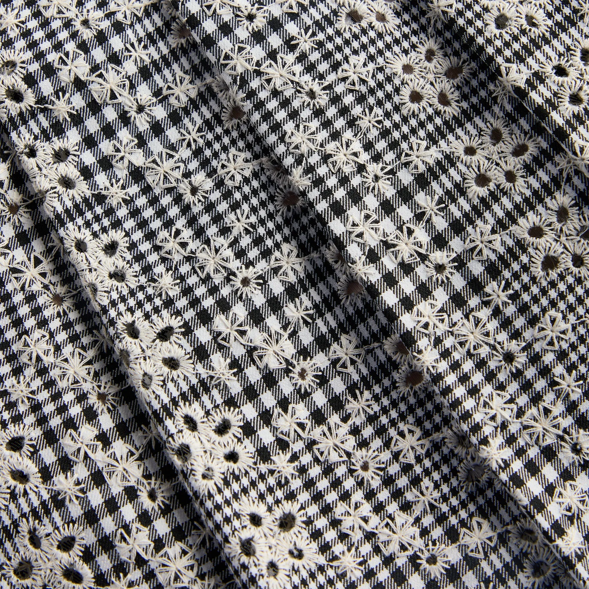 GUIZIO Floriane Gingham Mini Skirt with Shorts - Black / White Relaxed Style Sturdy Waistband