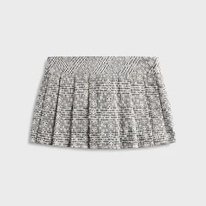 GUIZIO Floriane Gingham Mini Skirt with Shorts - Black / White Slow Fashion Light Mood