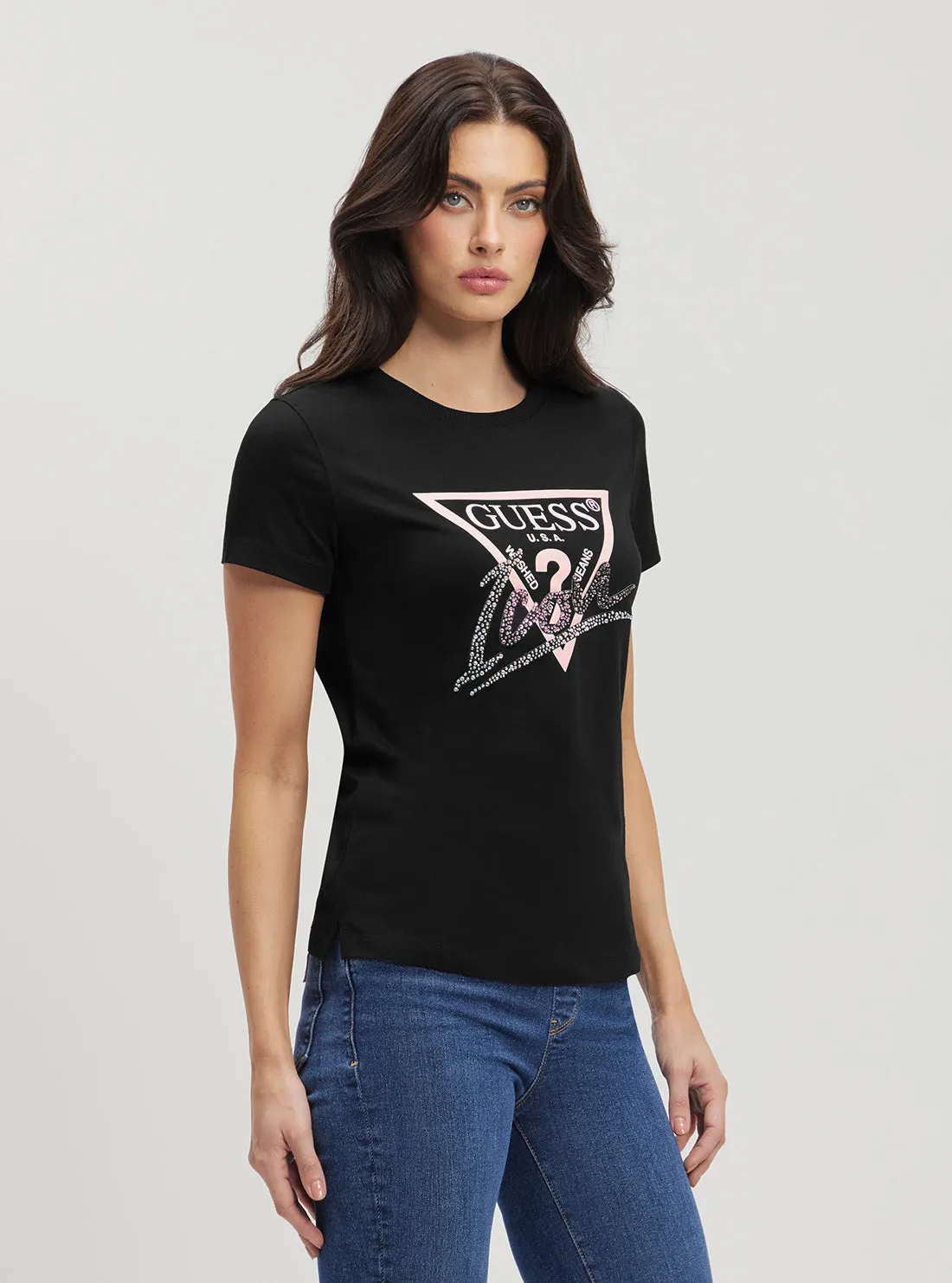 Eco Black Icon Logo T-Shirt Structured silhouette