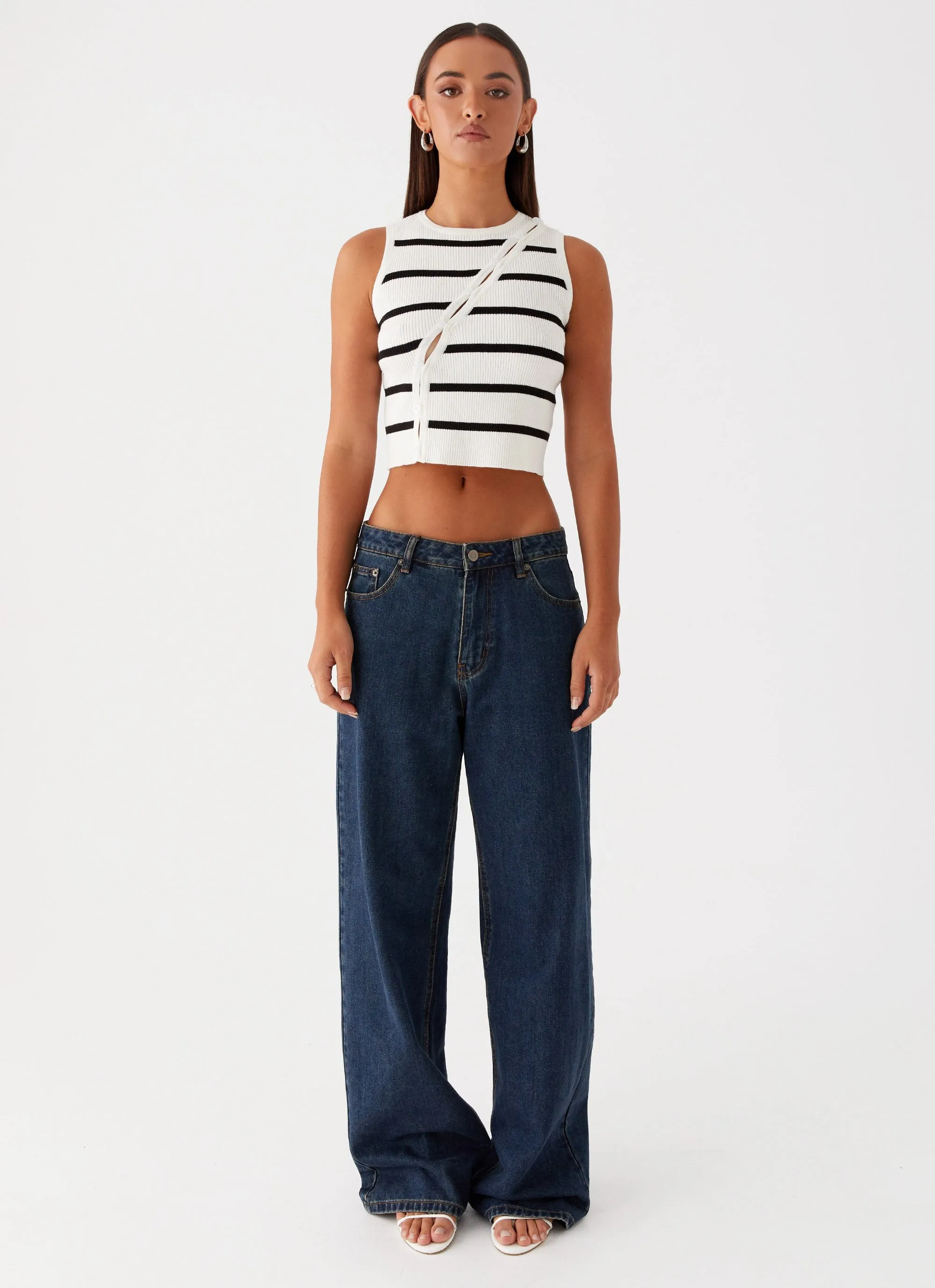 Off Duty Look Chromatic Charm Knit Top - Ivory