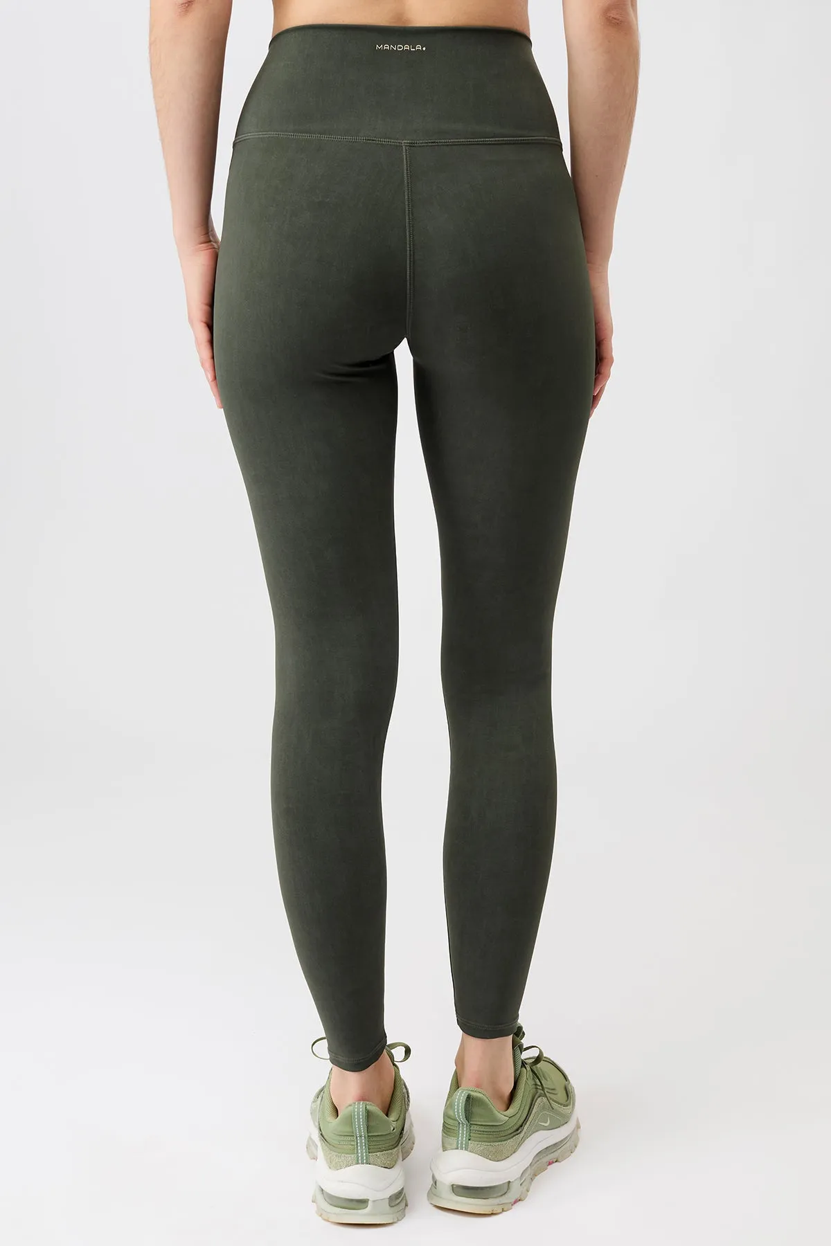 Monoprinted Tights - Moss Ankle length