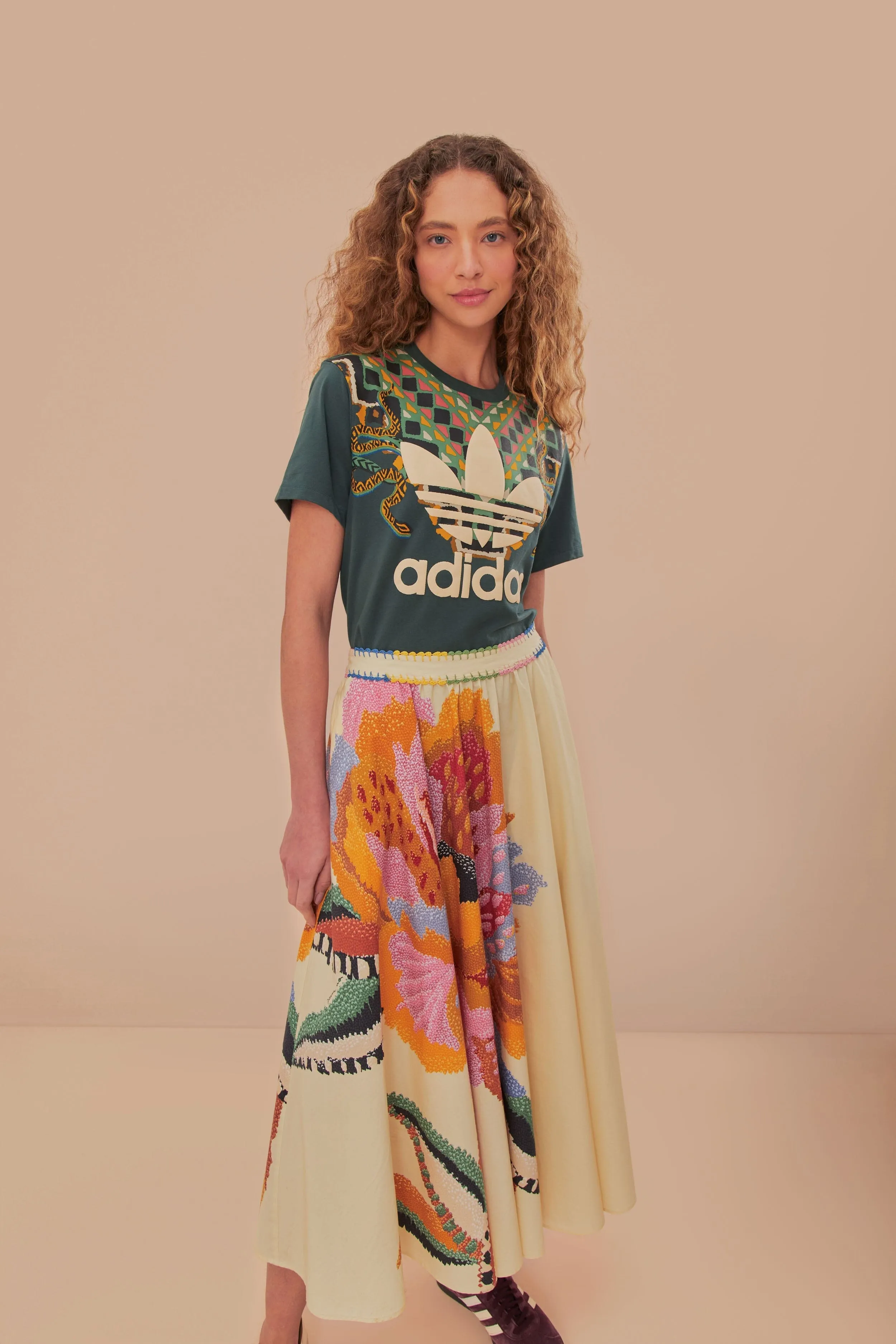 Cozy Vibes Beige Lucy Floral Maxi Skirt