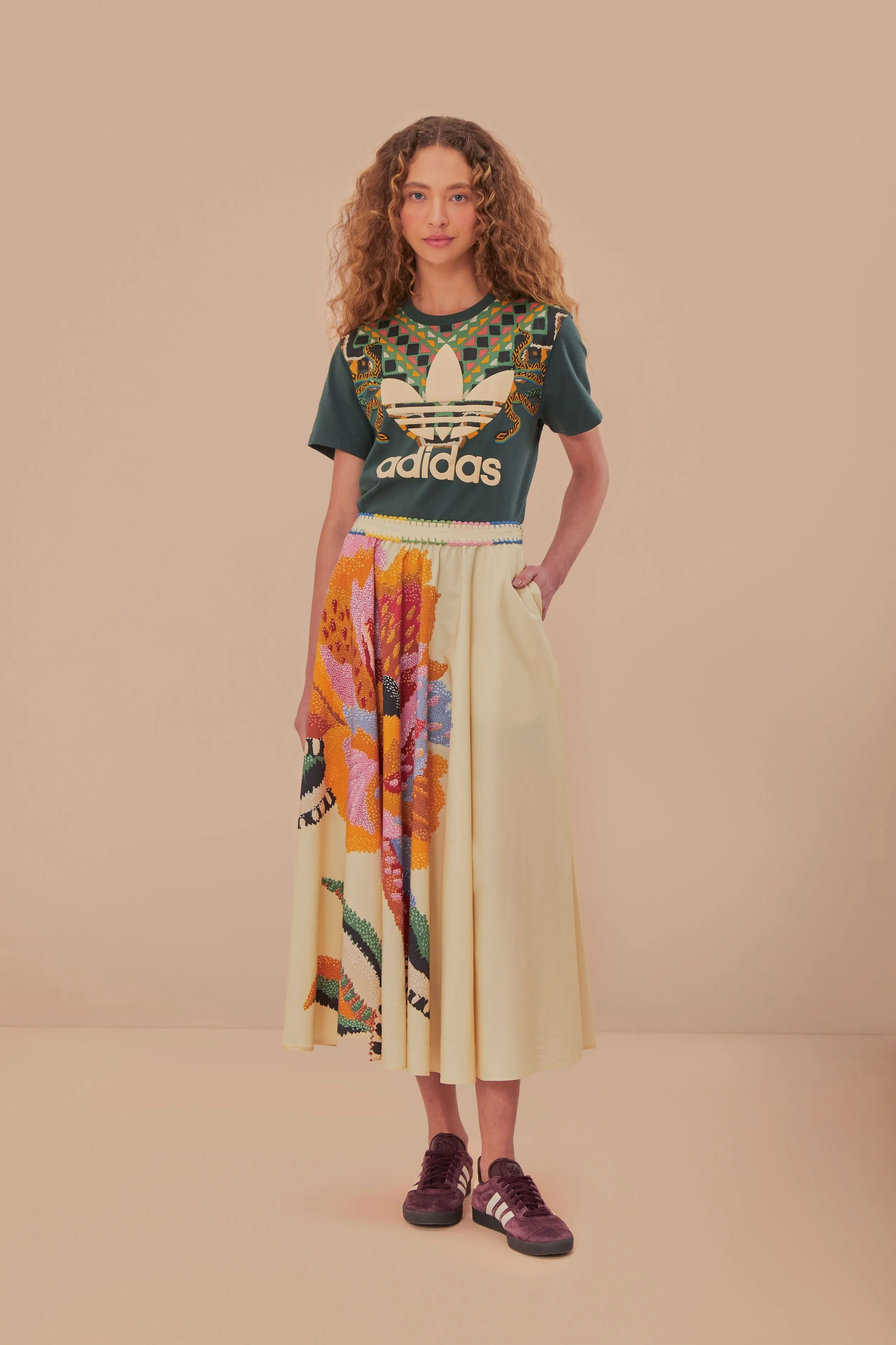 Beige Lucy Floral Maxi Skirt Year Round Style