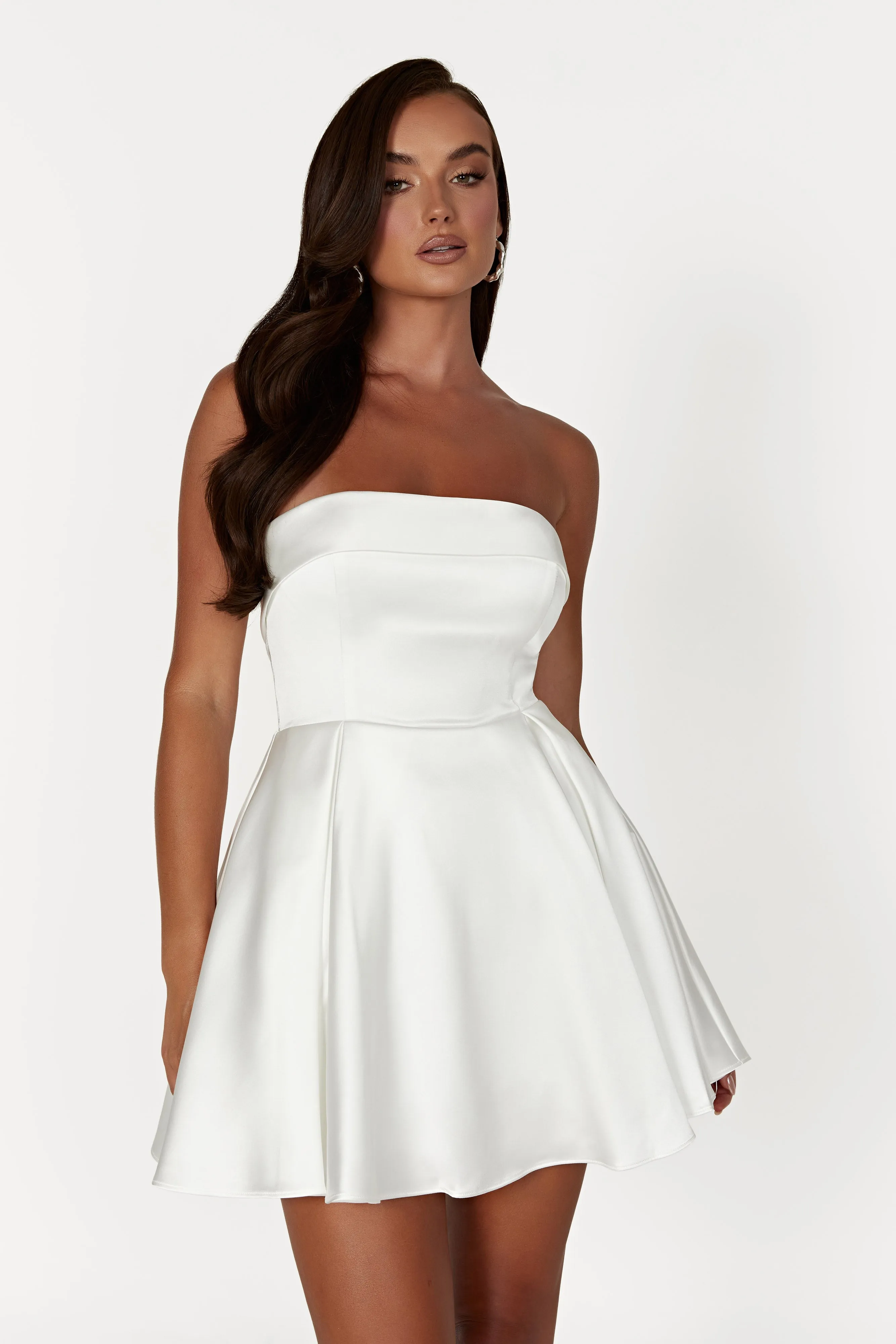 Eileen Mini Dress - White Bold Elegance