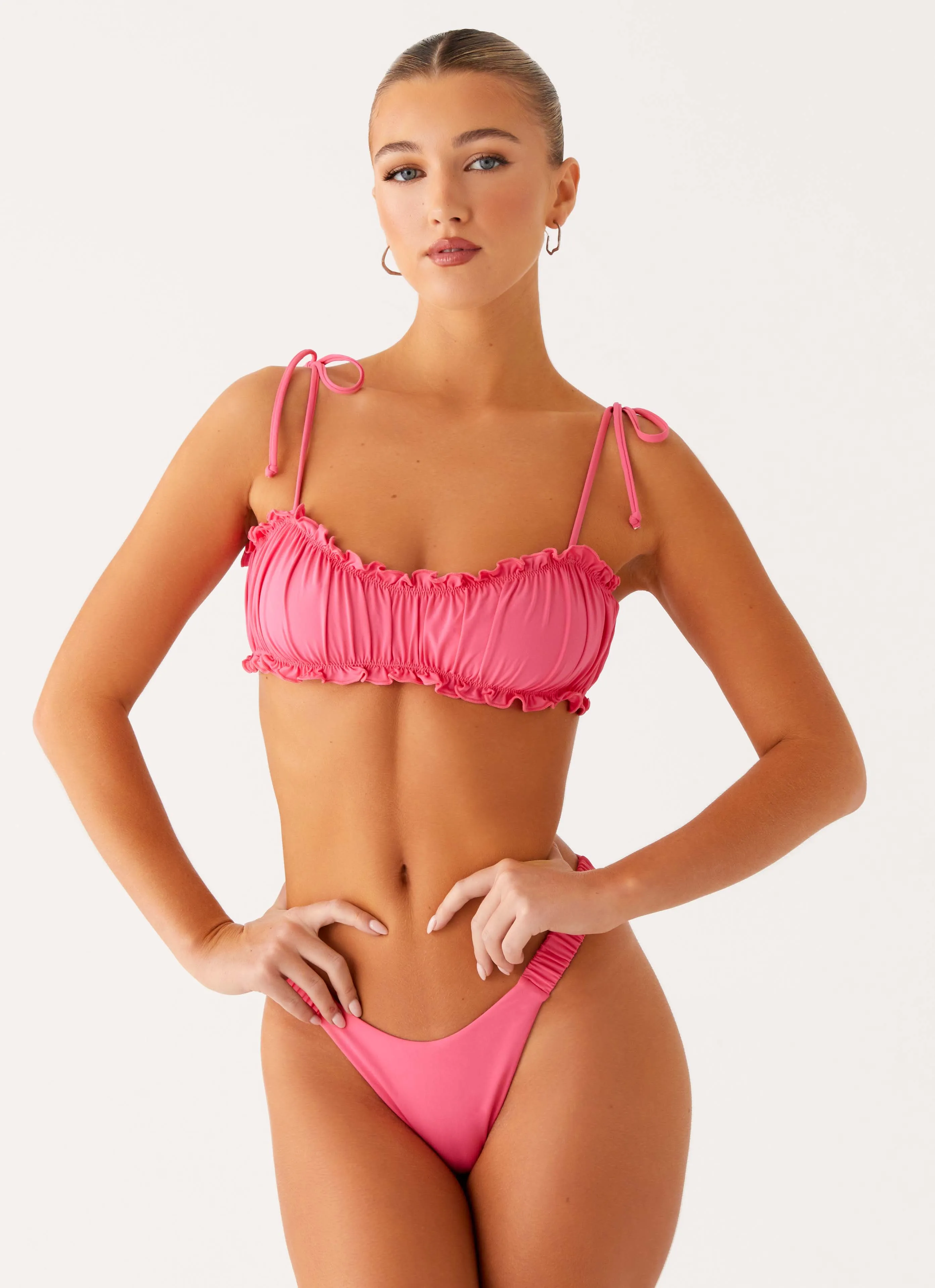 El Nido Bikini Top - Pink Ergonomic Design Soft Elastic Waistband