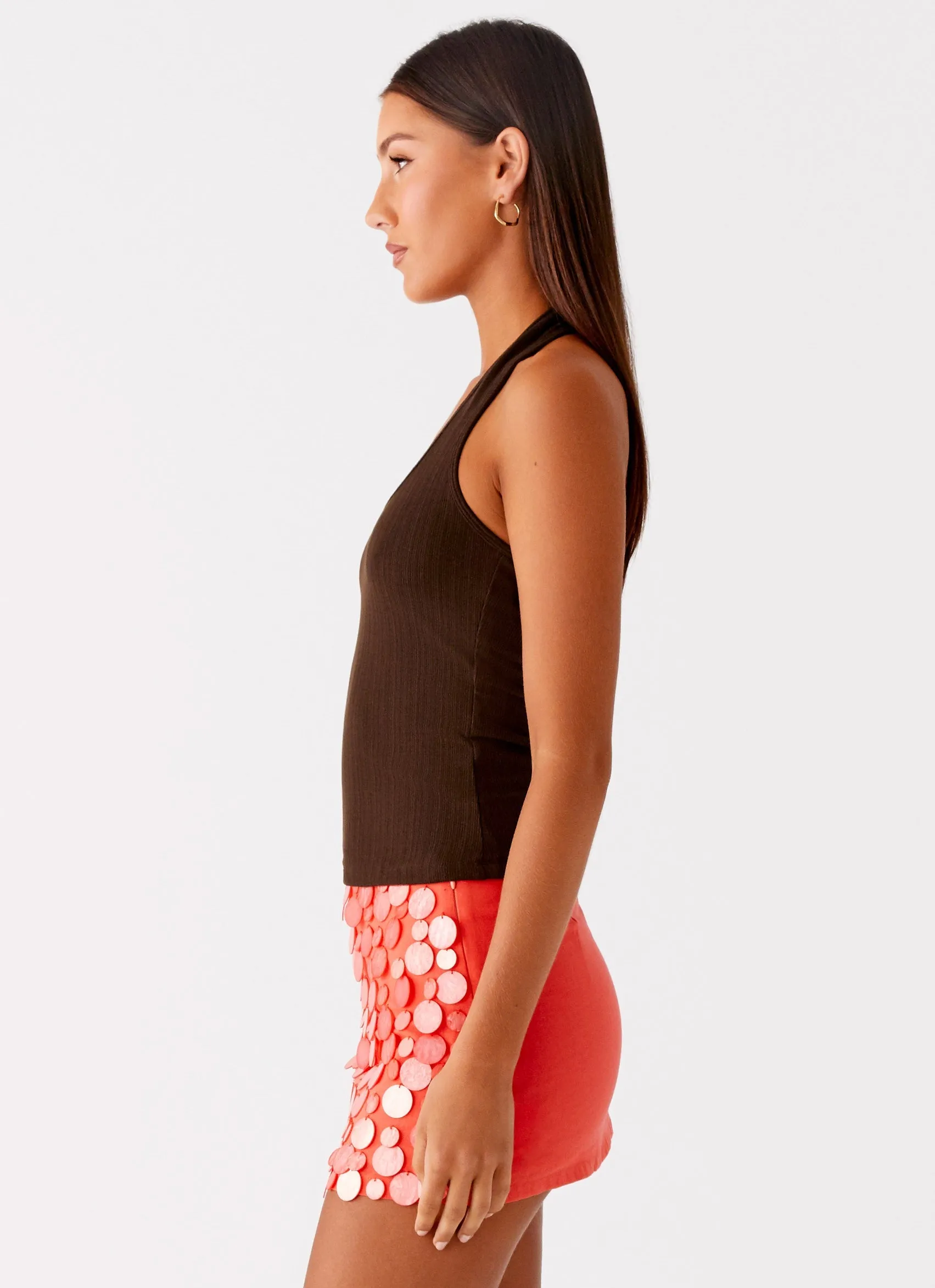 Clean Style Compact Style Nera Halter Top - Chocolate