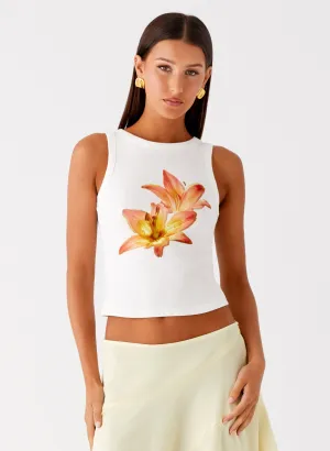 Carmela Tank Top - White Outdoor Casual Look