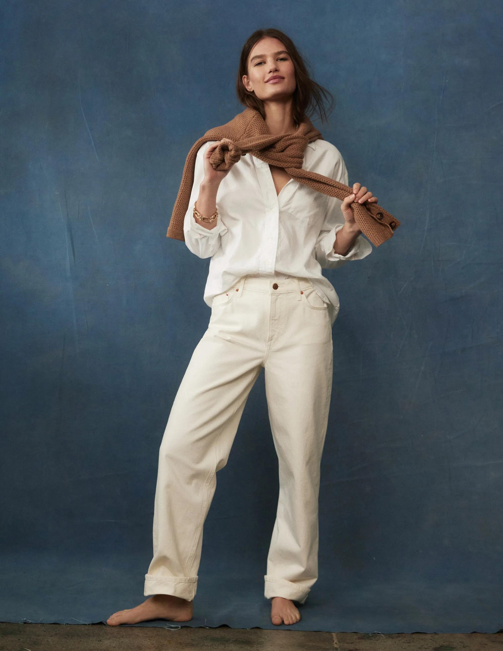 AllWeatherComfort Anti microbial coating Sadie Relaxed Cotton Shirt-White Oxford