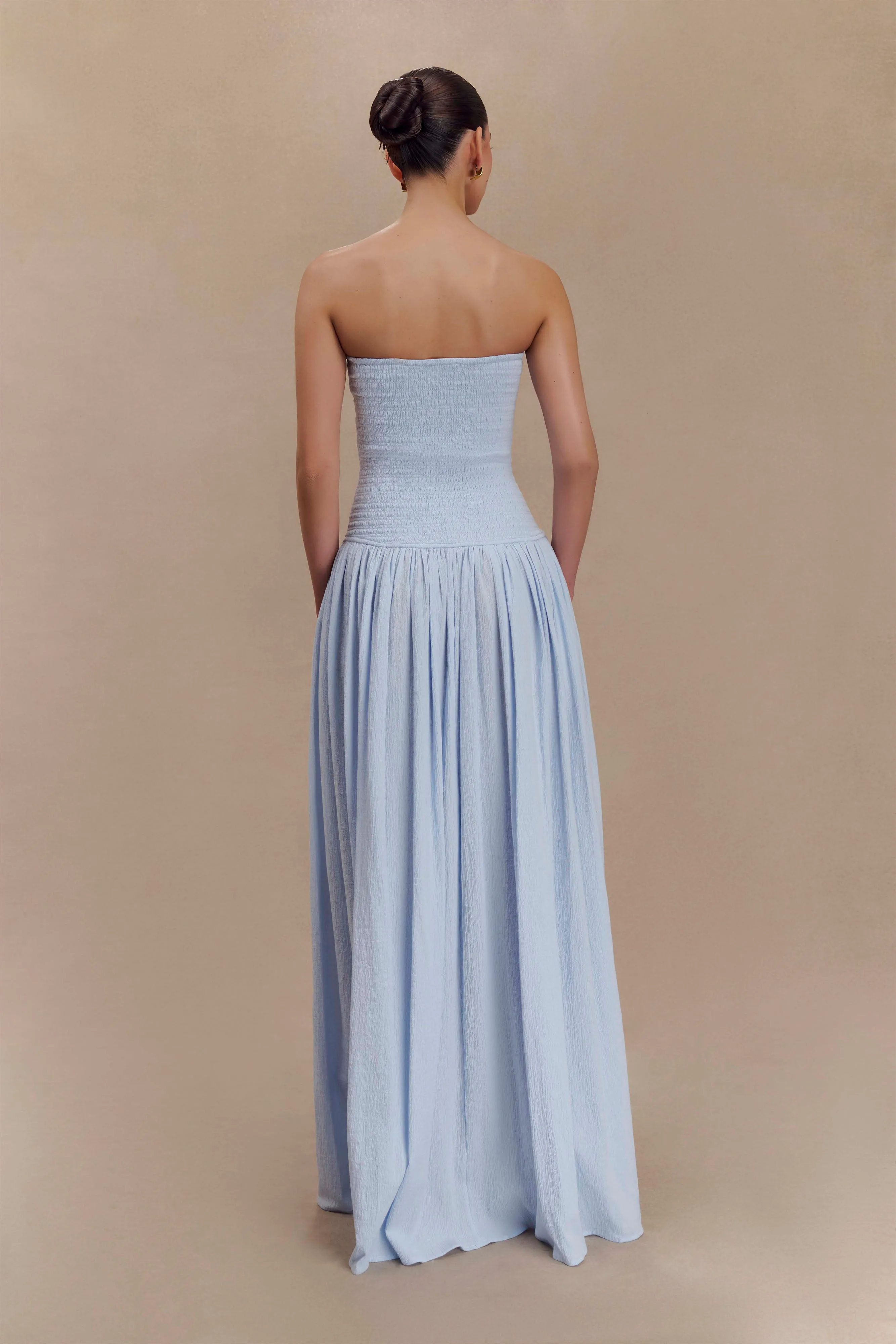 Soft Air HypoallergenicFiber Maureen Cotton Shirring Maxi Dress - Powder Blue
