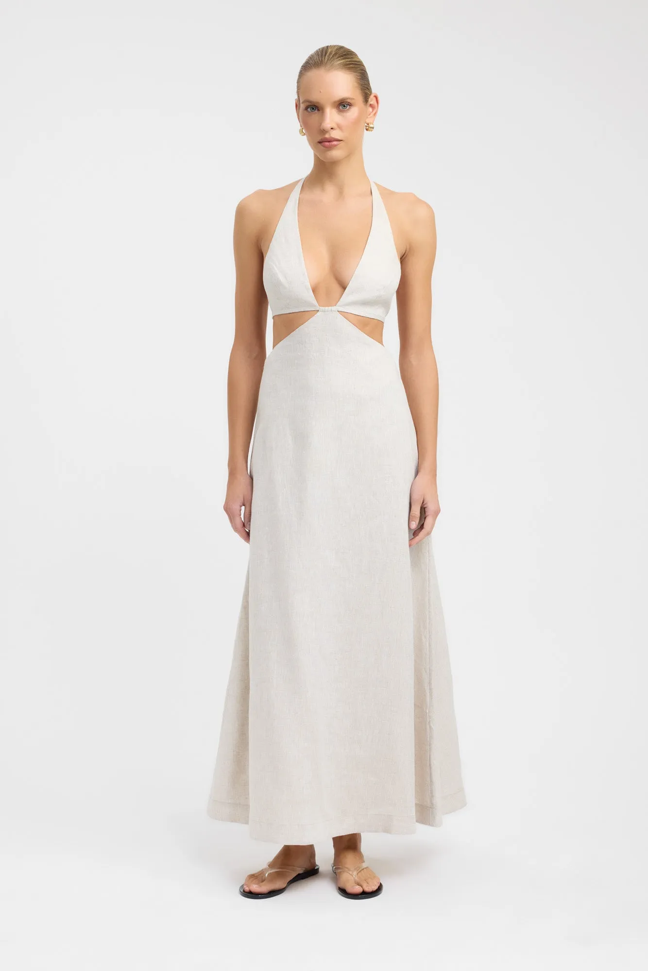 Flare Swing Calm Fit Tahiti Cut Out Halter Dress