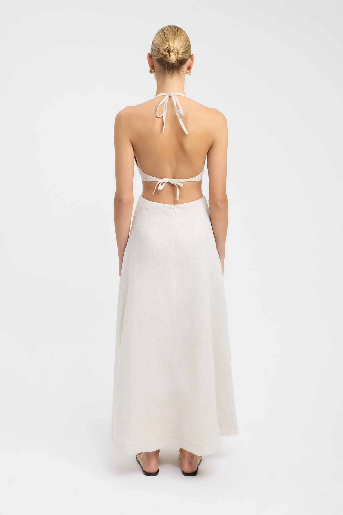 Tahiti Cut Out Halter Dress Soft color