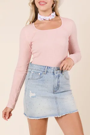 Ellie Rhinestone Mini Skirt Waist Defining