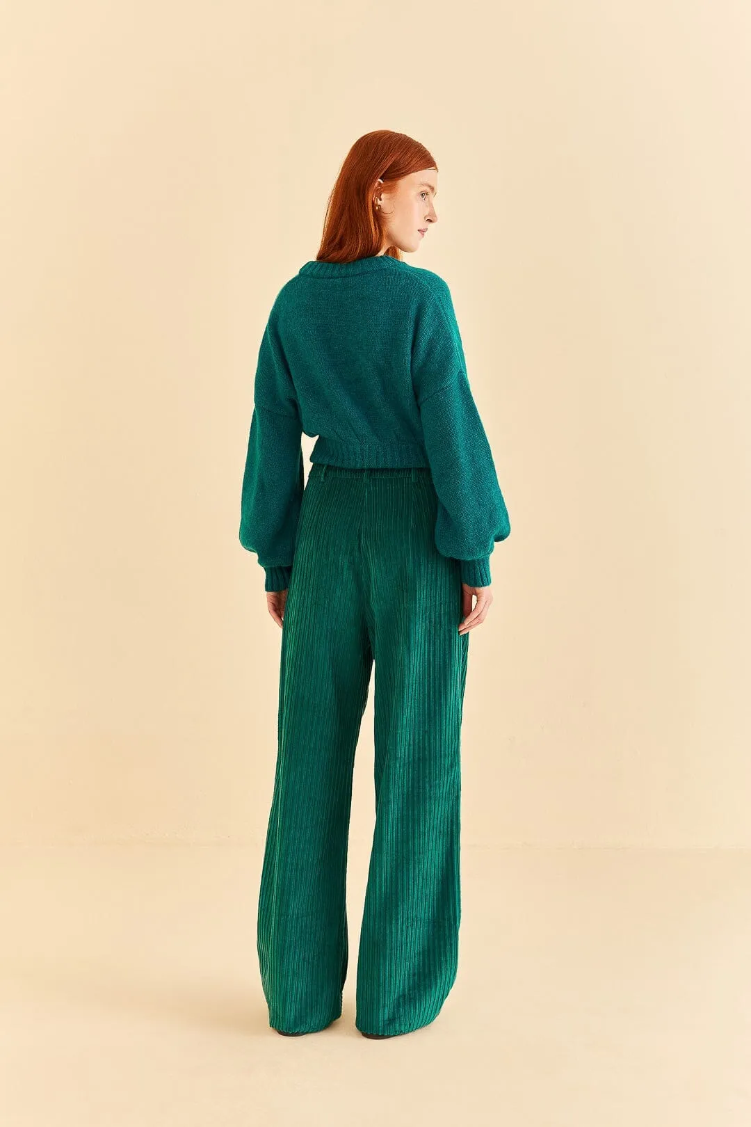 Emerald Corduroy Pants Breathable Layer Fit Core Cut