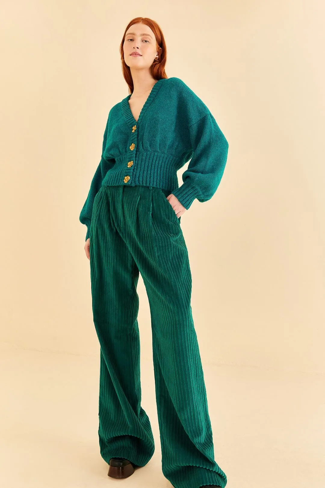 Emerald Corduroy Pants Outdoor Flex Timeless Utility