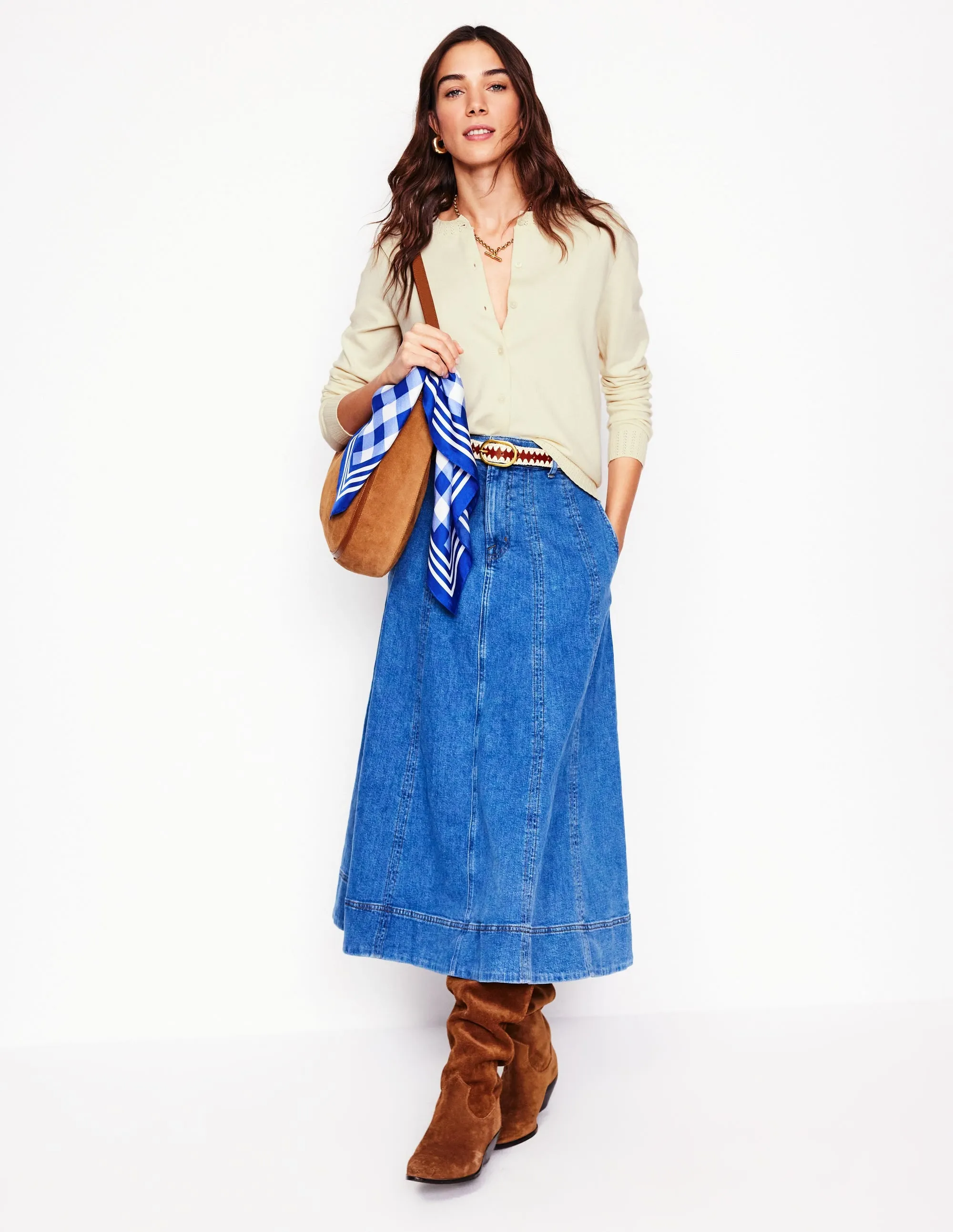 Daily Essential FadeResistant Color Emilia Cotton Crew Cardigan-Warm Ivory