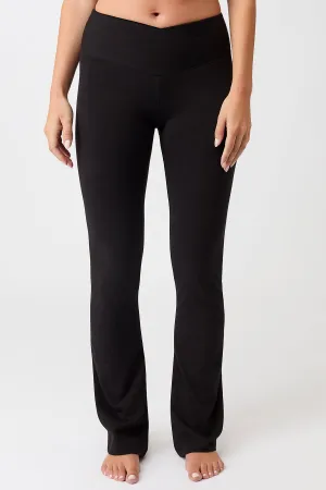 Envelope Flared Pants - Black, GOTS Body Flex