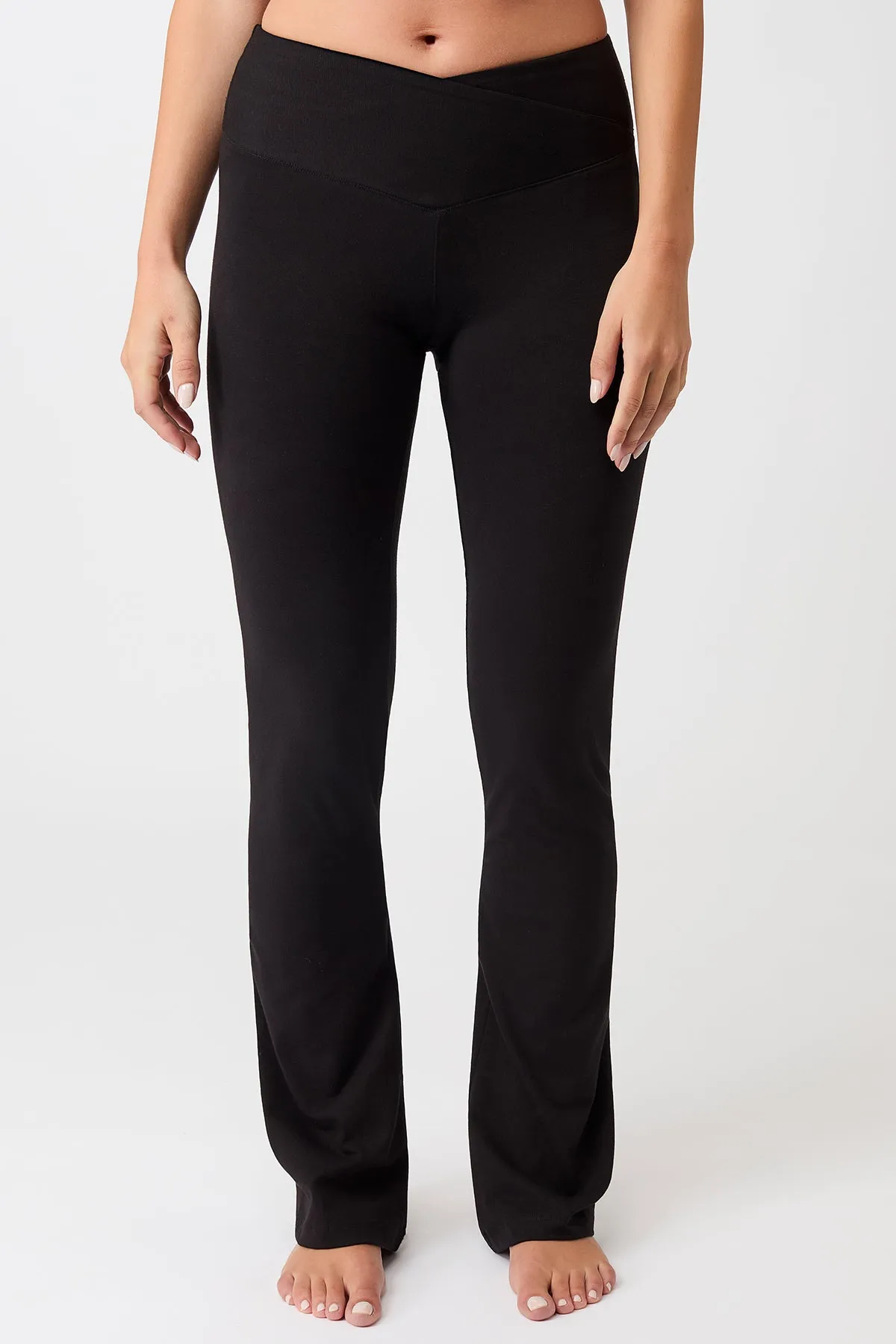 Envelope Flared Pants - Black, GOTS Body Flex