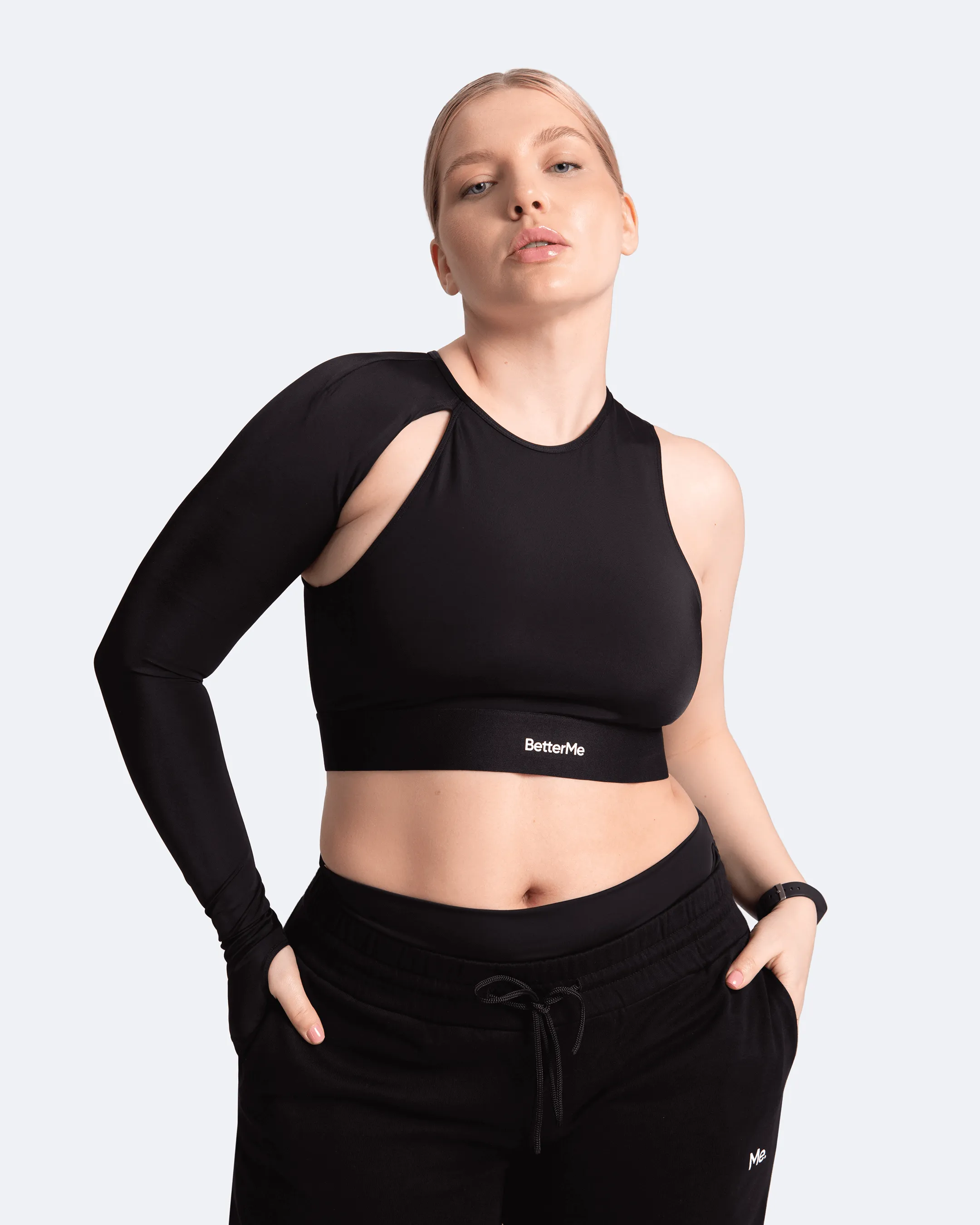 Trendy One-Shoulder Top Wide Elastic Band