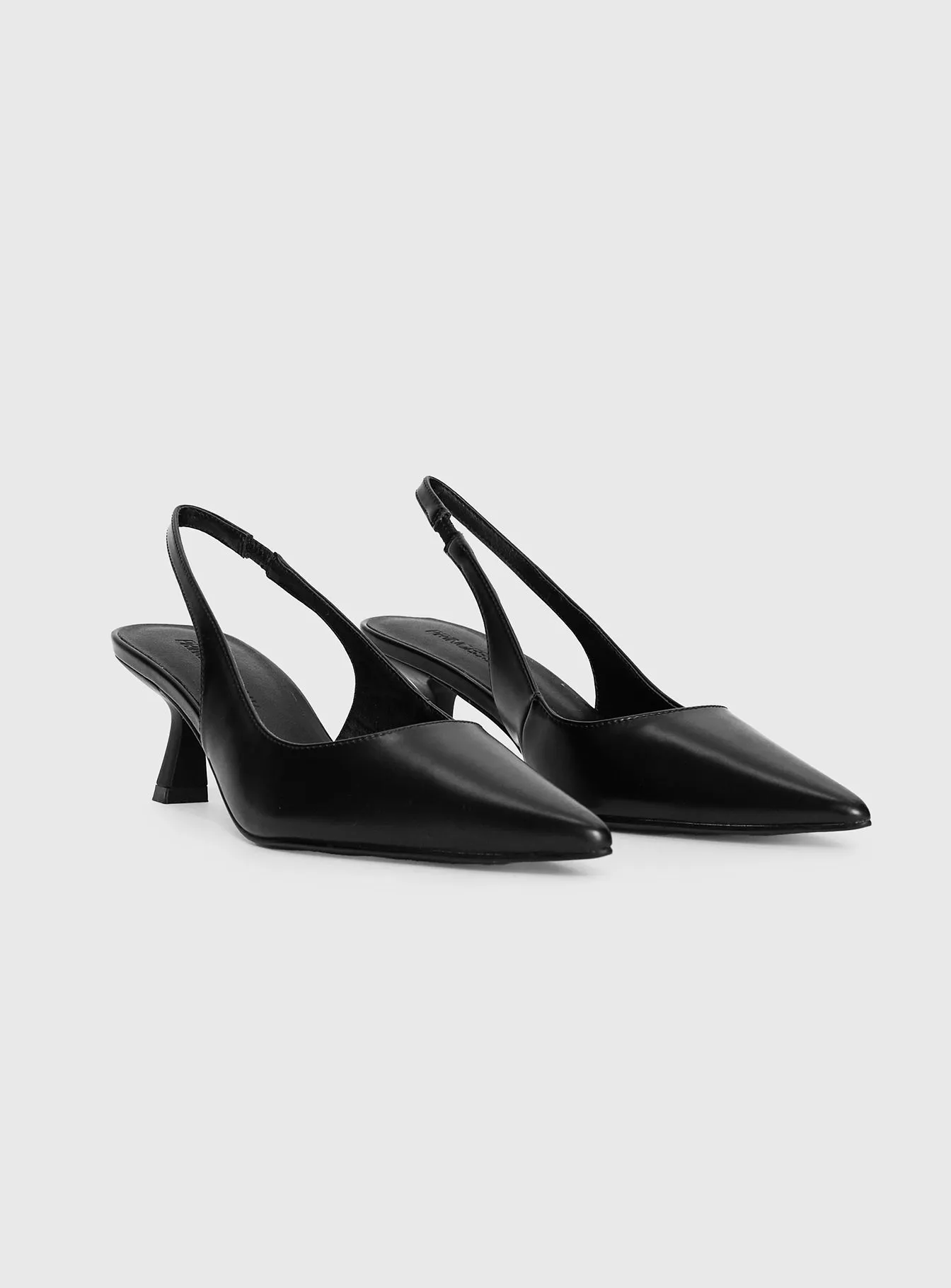 Tapered Heel Denalia Pointed Toe Heels Black Matte
