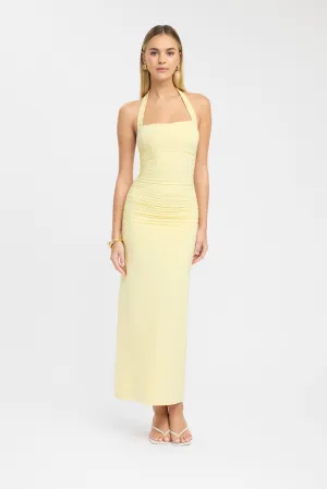 Elastic-Cuff Flower Grace Hailey Halter Dress