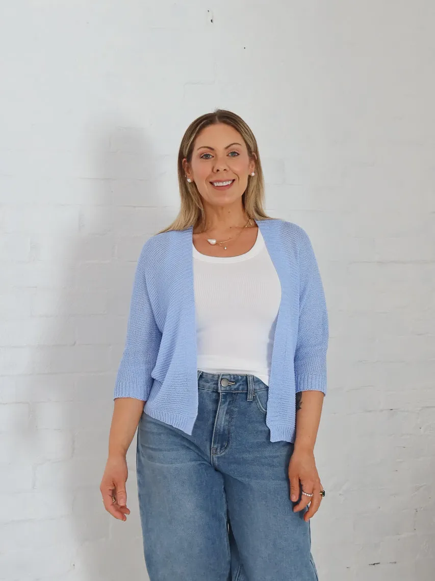Everlyn Cardi- Blue Hypoallergenic Fiber