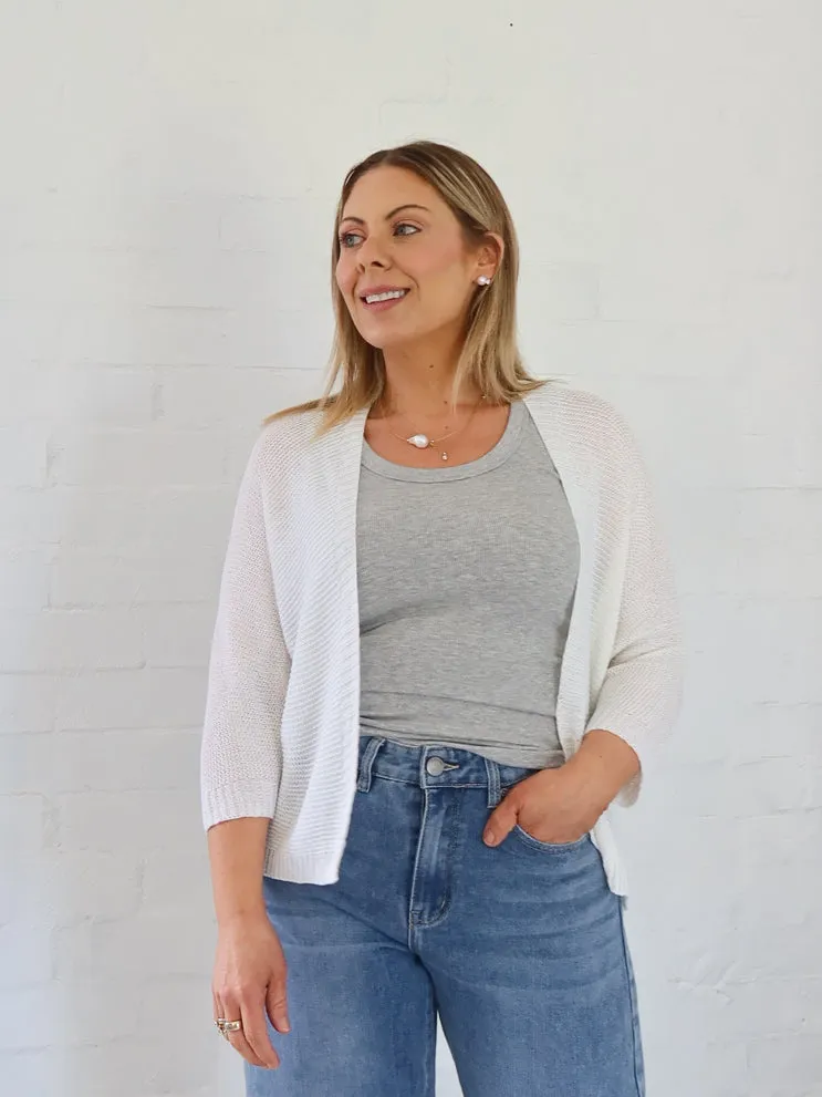 Everlyn Cardi- Vanilla Breathable Liner Integration Breathable Knit Fabric