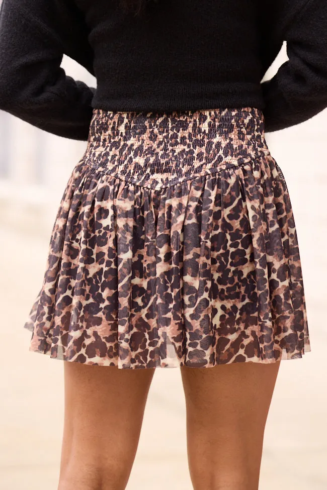 Smart Look Crisscross Details Star-crossed Lovers Leopard Print Corset Skort SALE