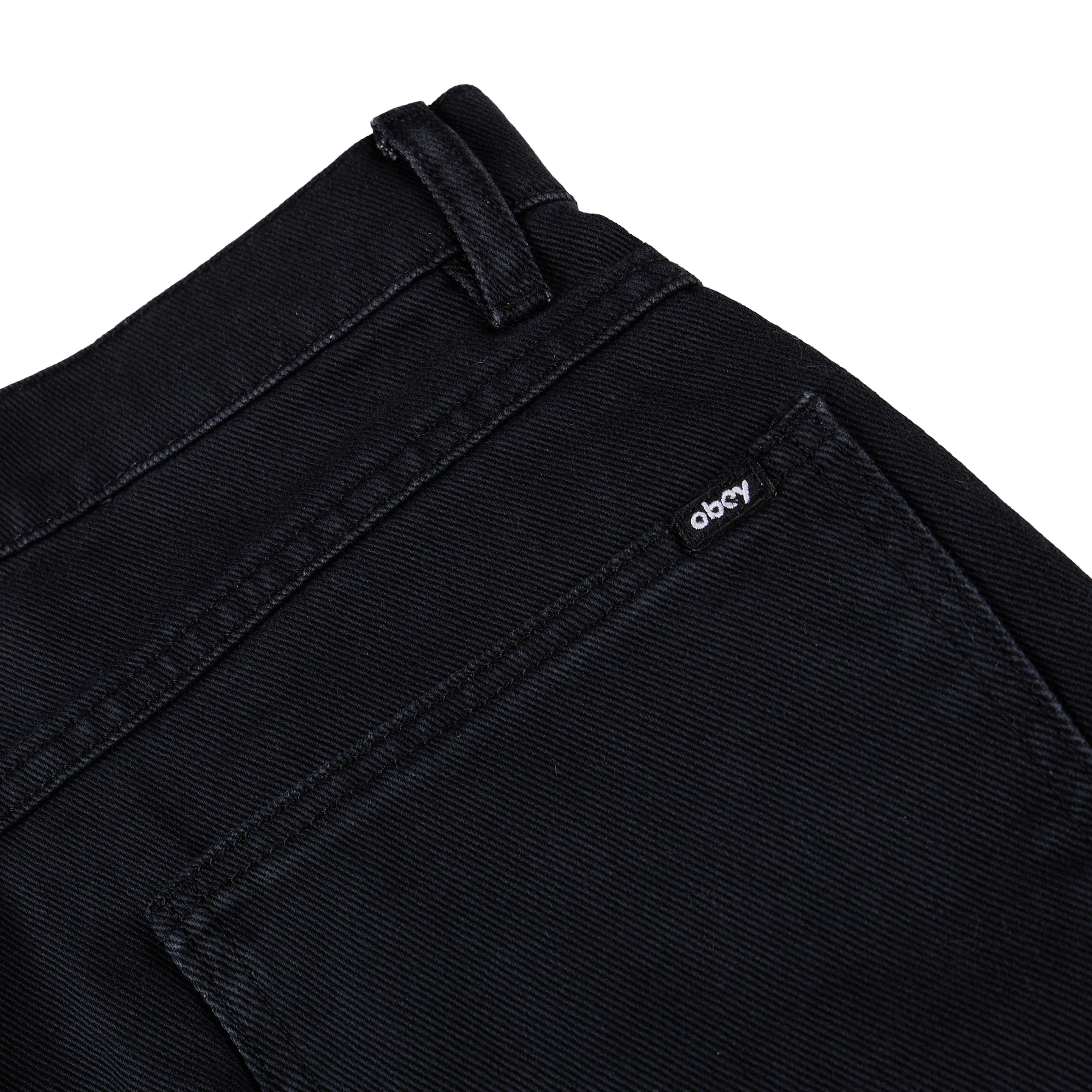 Obey Womens Shift Panel Short Digital Black Faded Wash fade resistant color